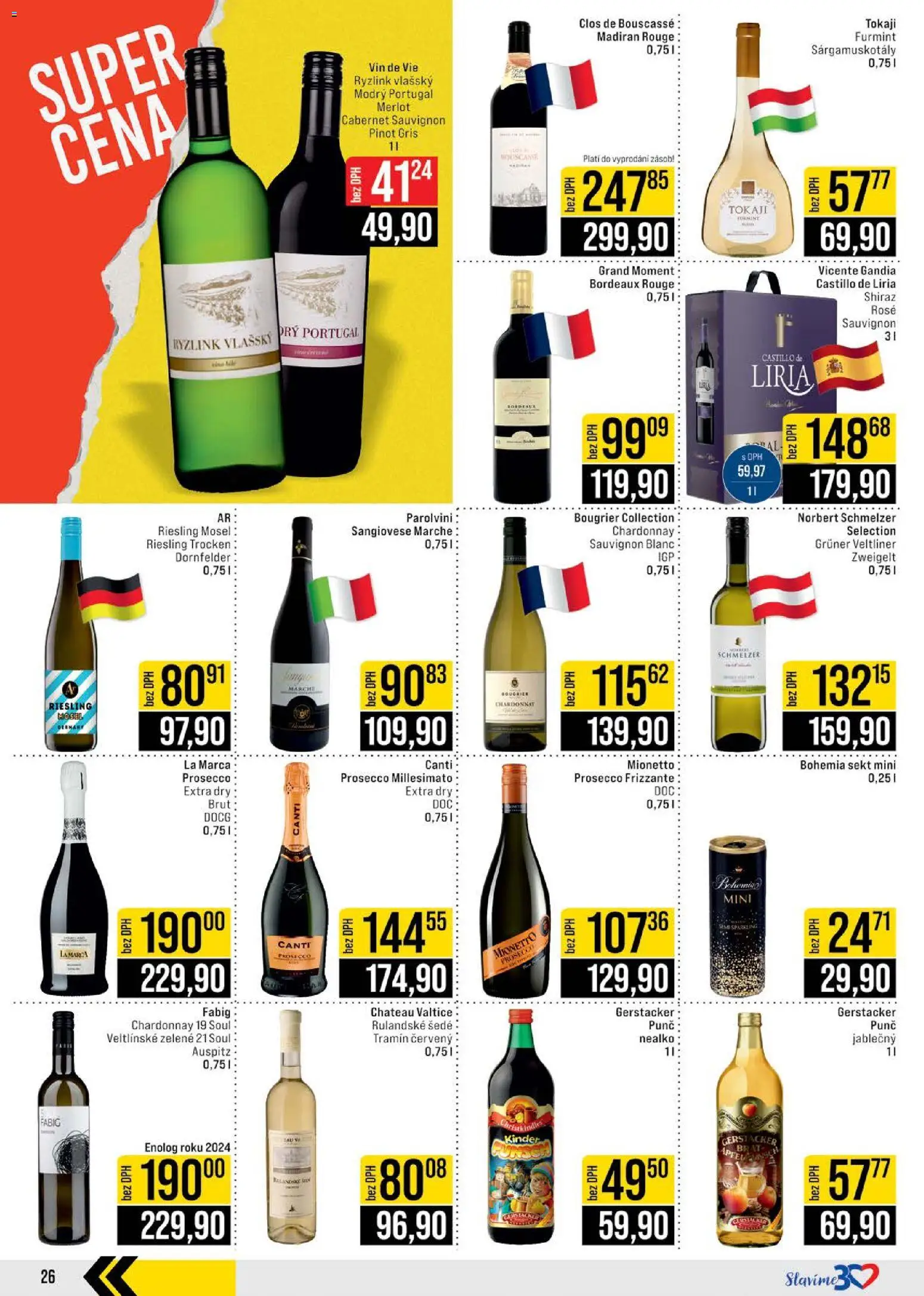 Jip leták - Cash & Carry od 05.11.2025 | Strana: 26 | Produkty: Merlot, Sekt, Grüner Veltliner, Pinot Gris