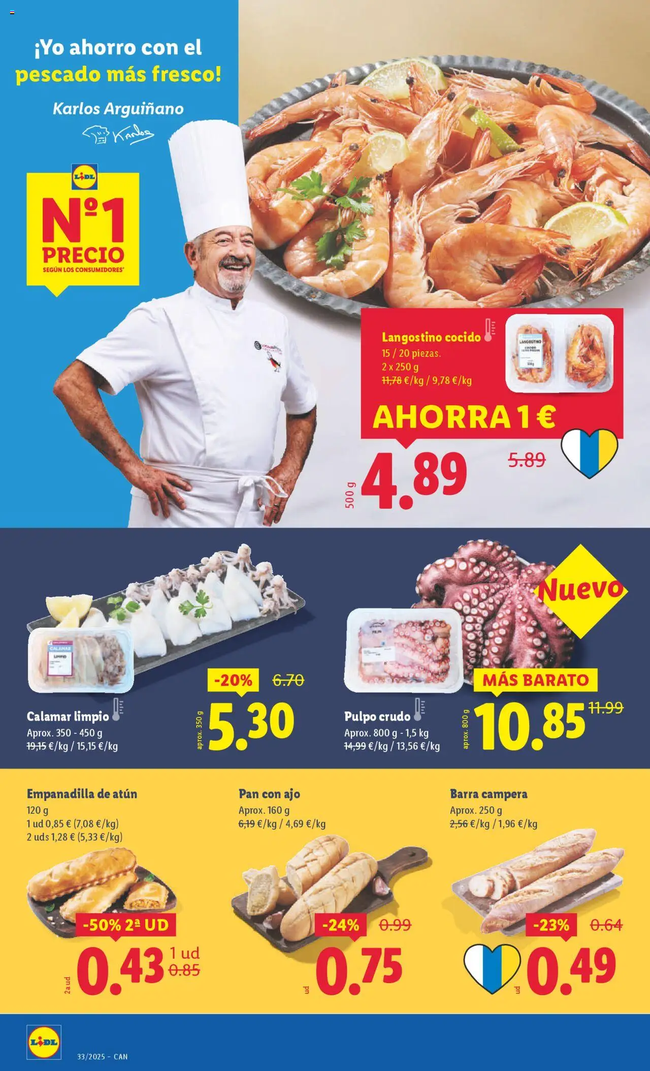 Lidl - Canarias  │ válido desde el 11.08.2025 | Página: 6 | Productos: Pan, Pescado, Langostino