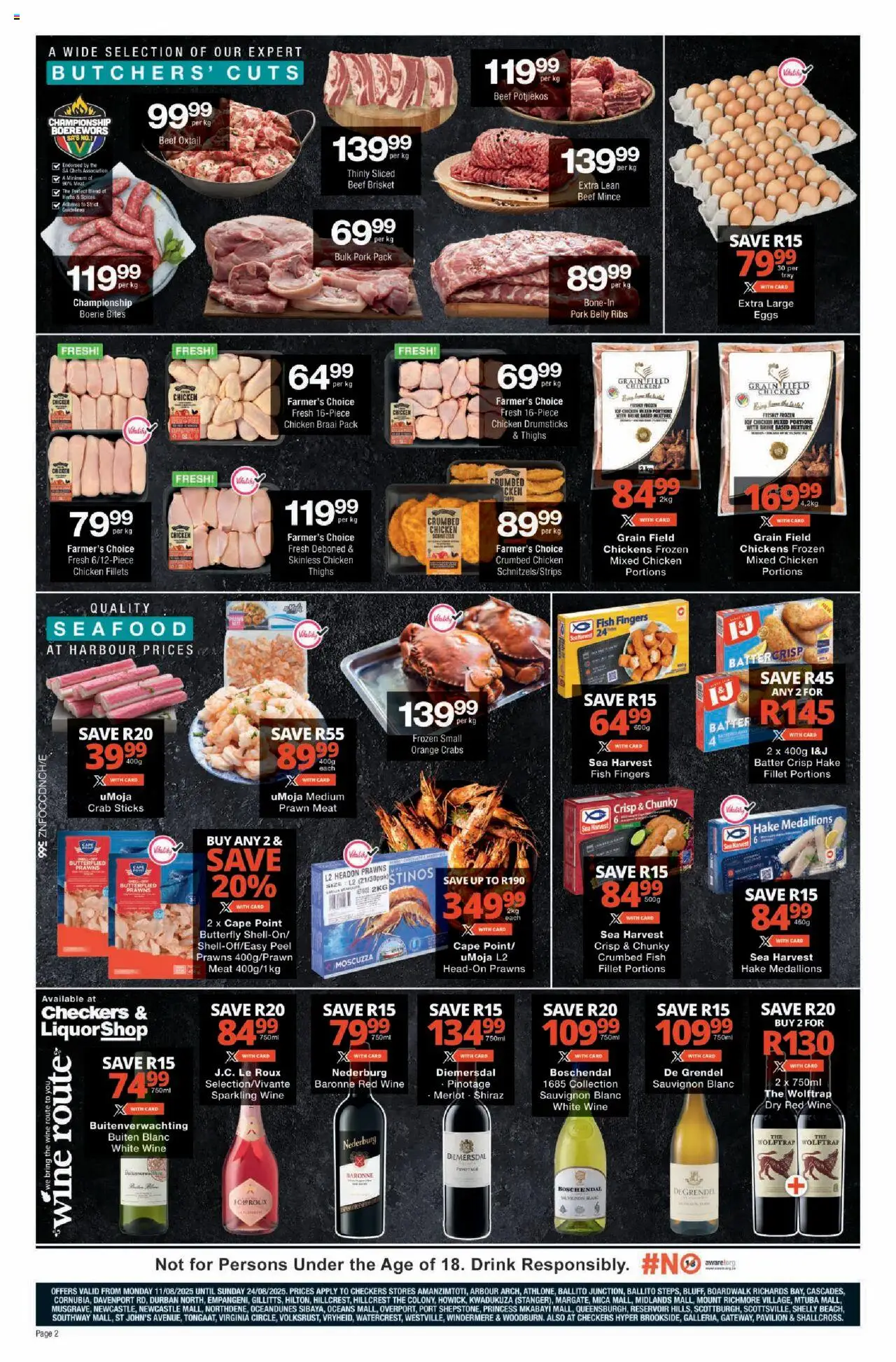 Checkers Specials │ valid from 11.08.2025 | Page: 2 | Products: Eggs, Chicken, Beef, Herbs