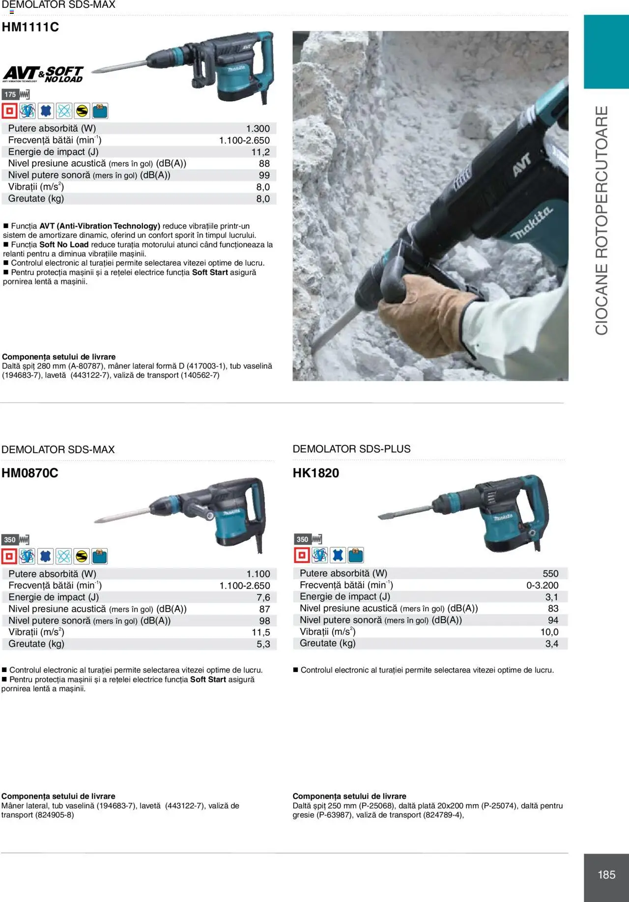 Noul catalog Makita – valabil de la 08.01.2025 | Pagină: 185 | Produse: Valiză, Gresie, Mâner