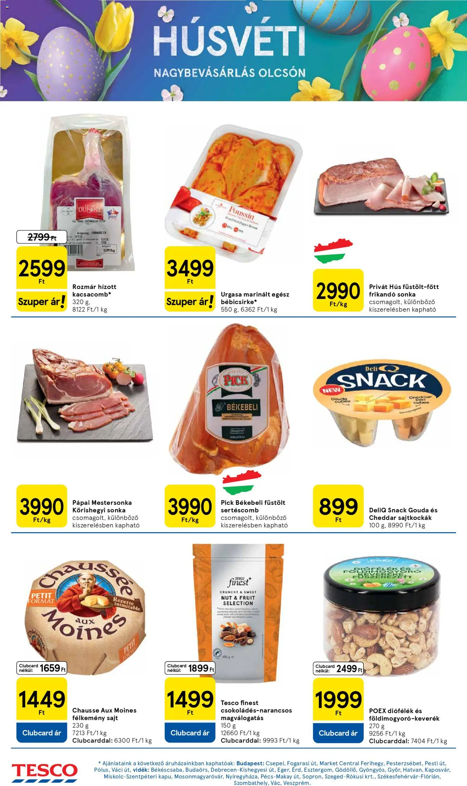 Tesco akciós ujság - amely érvényes a következő dátumtól: 19.03.2026 | Oldal: 10 | Termékek: Hús, Pick, Gouda, Cheddar