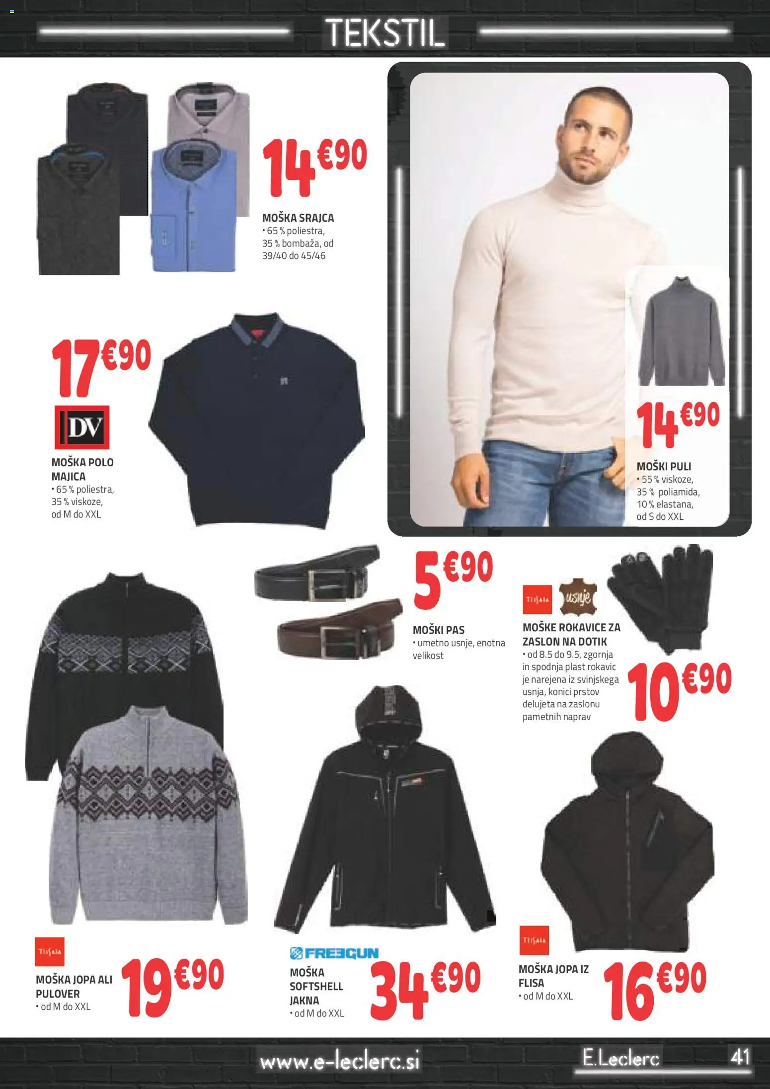 Novi E.leclerc katalog ponudbe – veljaven od 05.11.2025 | Stran: 3 | Izdelki: Srajca, Majica, Pulover, Rokavice