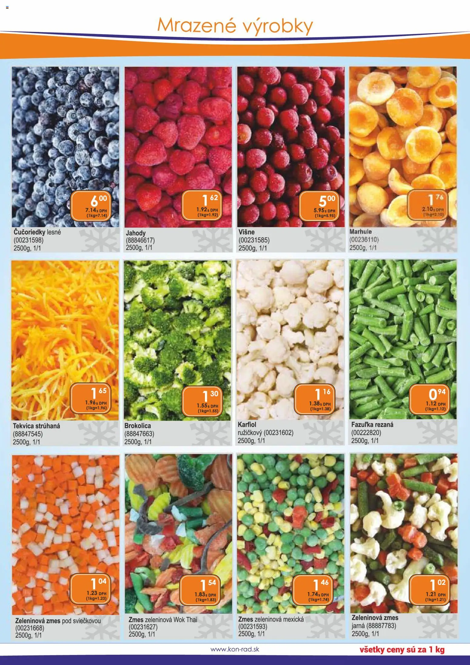 Nové KON - RAD akcie – leták je platný od 01.01.2026 | Strana: 25 | Produkty: Karfiol, Brokolica, Čučoriedky, Jahody