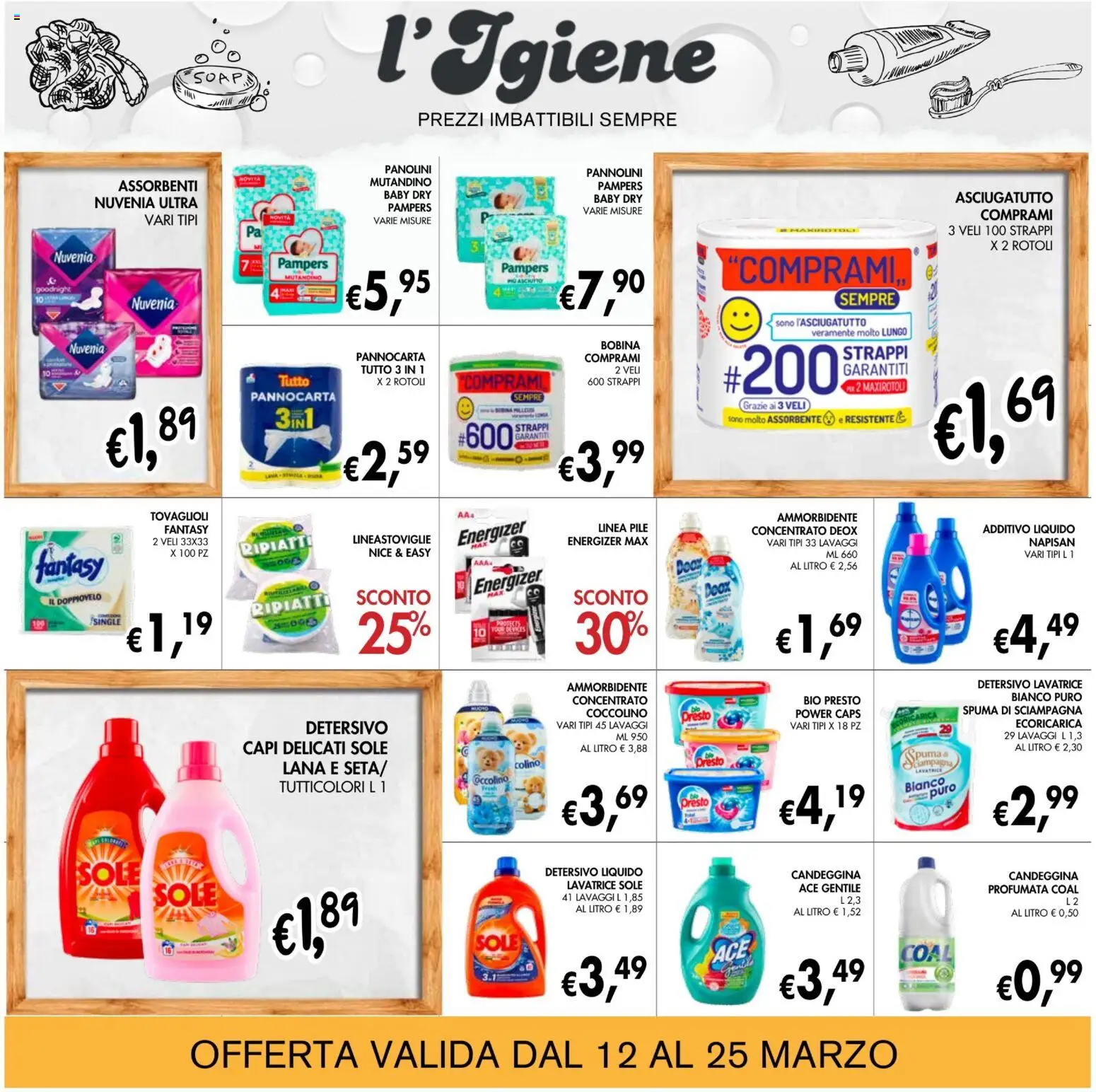 Volantino Coal del 12.03.2026 | Pagina: 22 | Prodotti: Pannolini, Ammorbidente, Candeggina, Asciugatutto