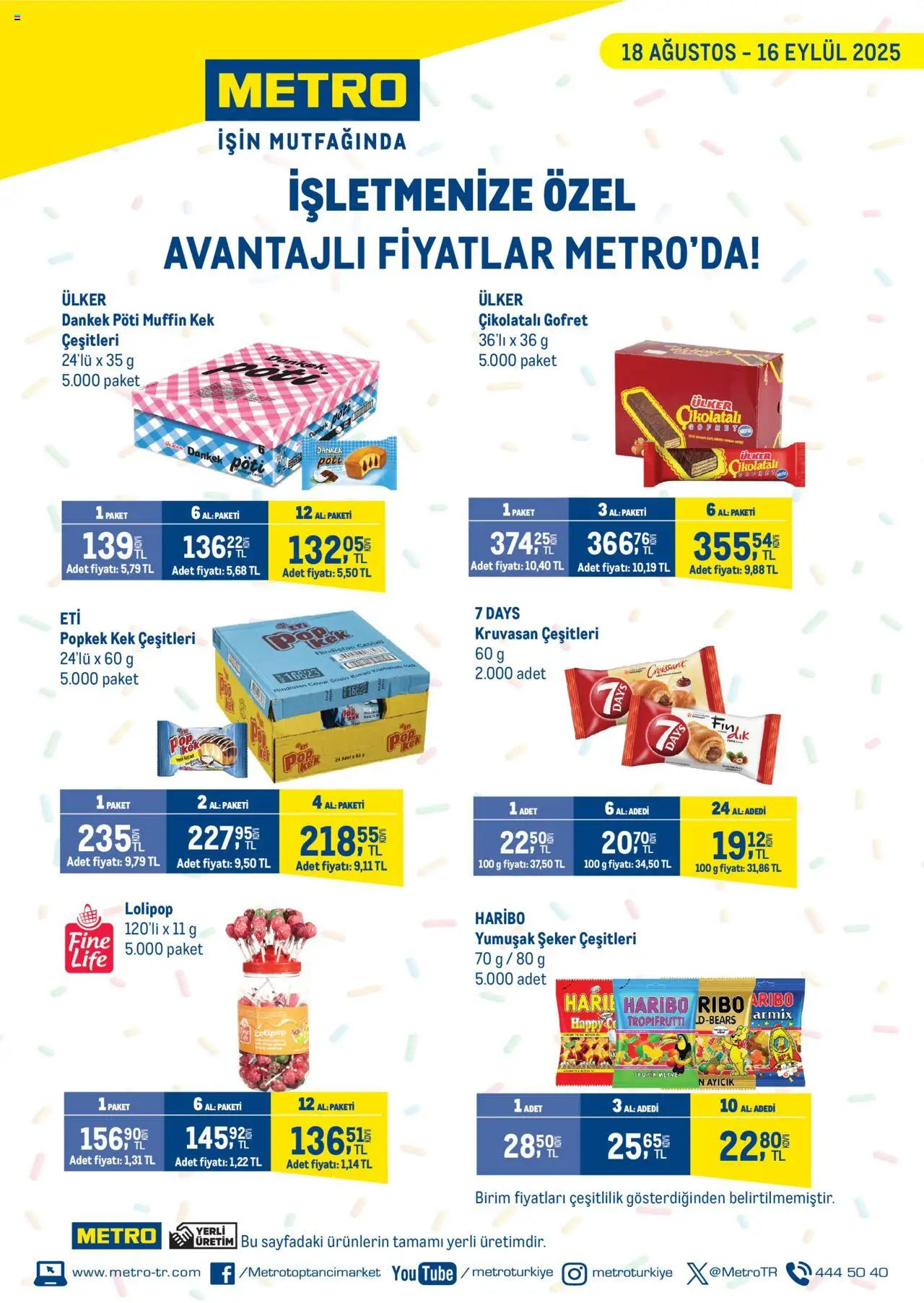 Metro BTS Trader - 18.08.2025 tarihinden itibaren geçerlidir | Sayfa: 1 | Ürünler: Gofret, Çikolatalı gofret, Şeker, Meyve