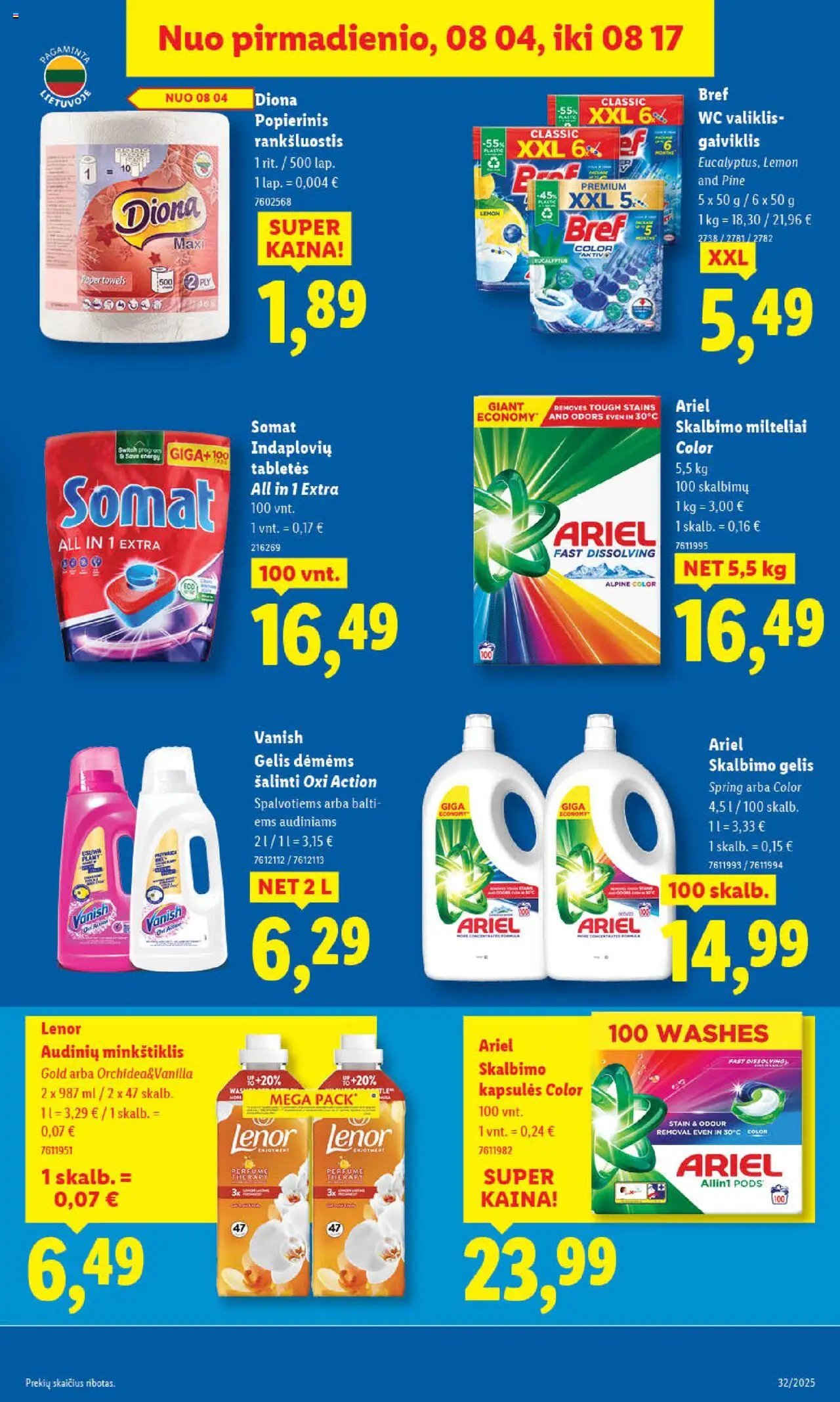 LIDL leidinys│galioja nuo 07.08.2025 | Puslapis: 47 | Prekių: Rankšluostis, Wc, Skalbimo milteliai
