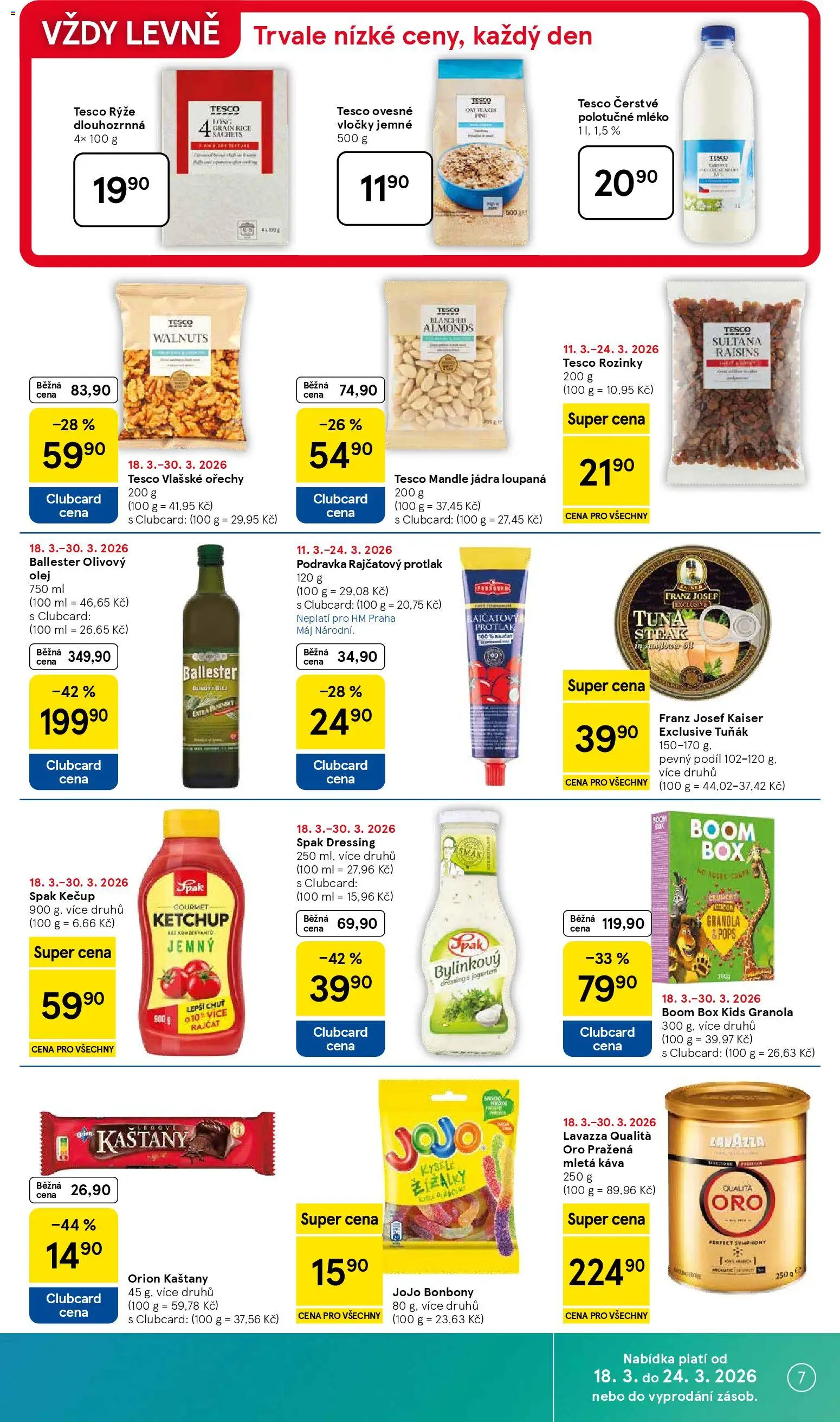 Tesco leták - Hypermarket od 18.03.2026 | Strana: 7 | Produkty: Jojo, Káva, Bonbóny, Ořechy
