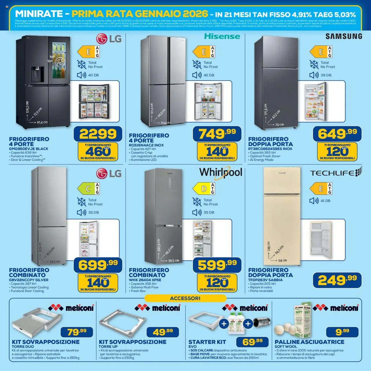 Volantino Euronics del 09.10.2025 | Pagina: 12 | Prodotti: Lavatrice, Asciugatrice, Frigorifero combinato, Samsung