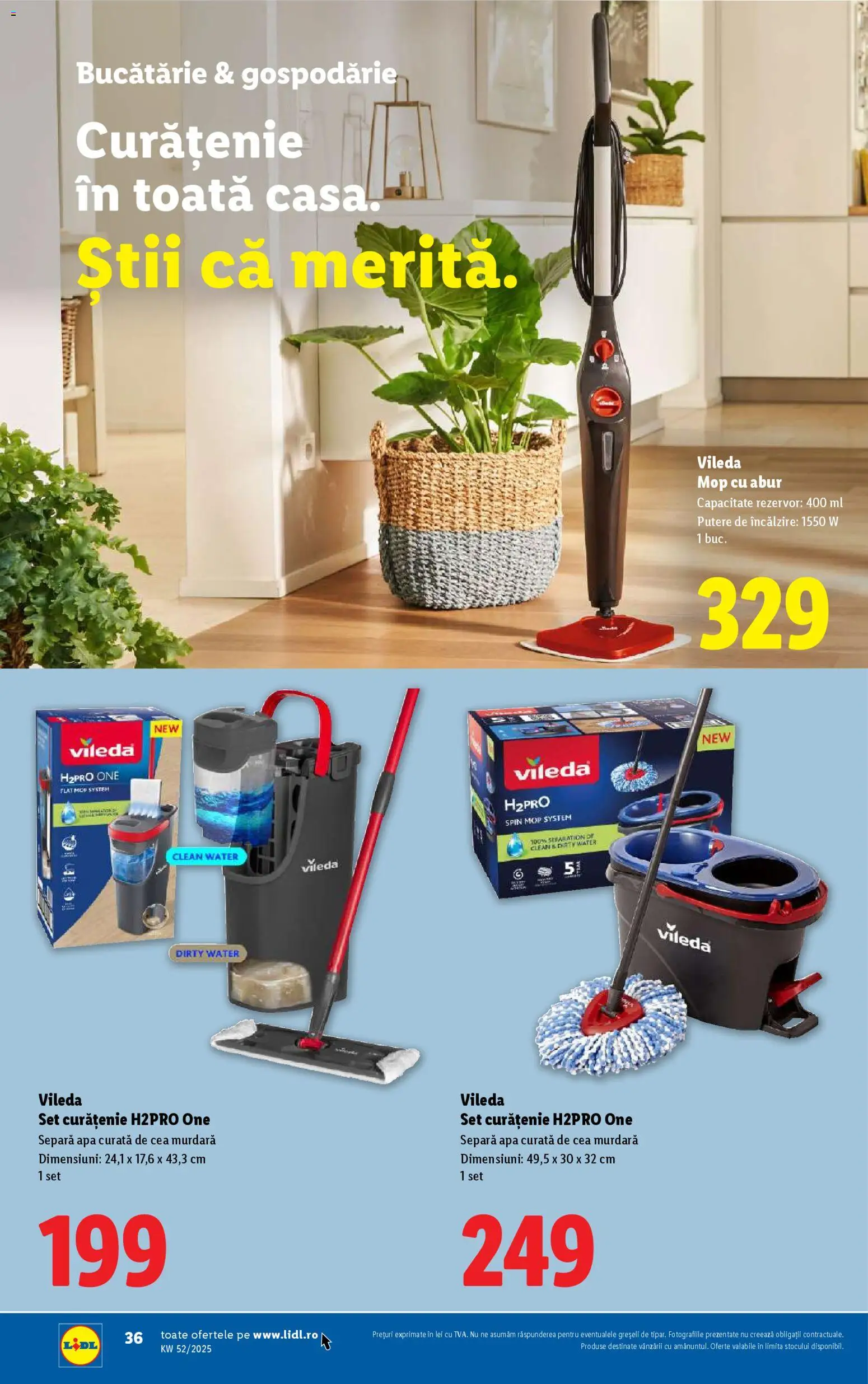 Noul catalog Lidl – valabil de la 22.12.2025 | Pagină: 36 | Produse: Pomelo, Mop, Bucătărie, Apă