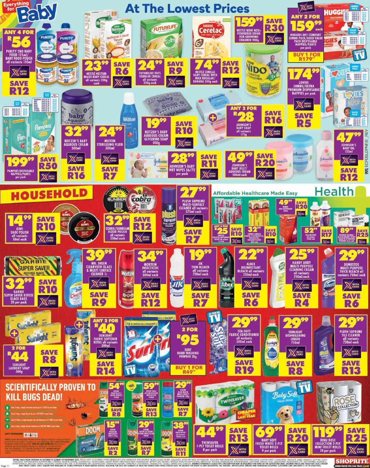 New Shoprite catalogue – valid from 20.10.2025 | Page: 11 | Products: Oil, Kiwi, Fabric softener, Nappies