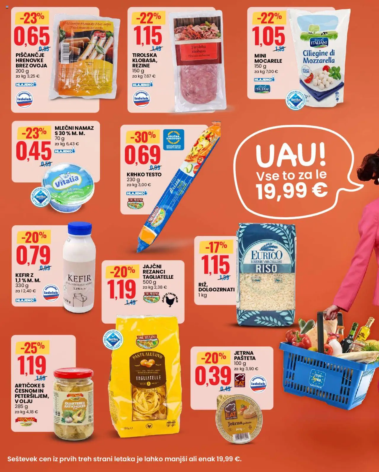 Novi Eurospin katalog ponudbe – veljaven od 18.09.2025 | Stran: 2 | Izdelki: Hrenovke, Rezanci, Kefir, Pašteta