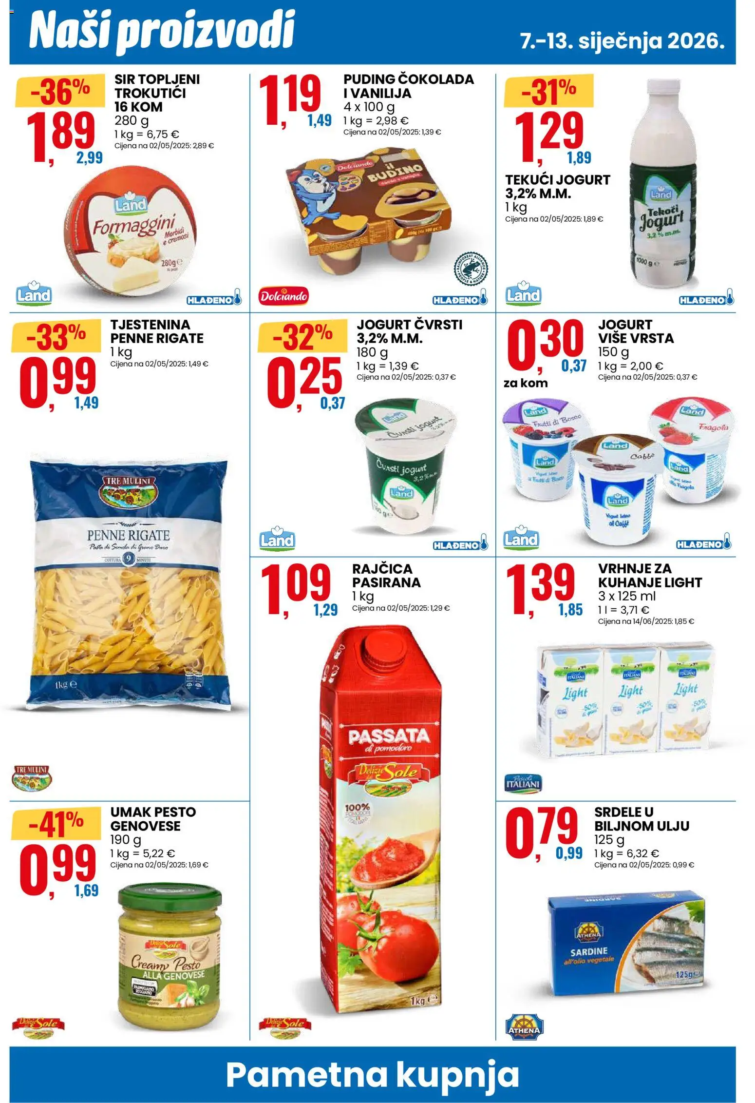 Eurospin katalog | vrijedi od 07.01.2026 | Stranica: 4 | Proizvodi: Jogurt, Tjestenina, Pasta, Rajčica