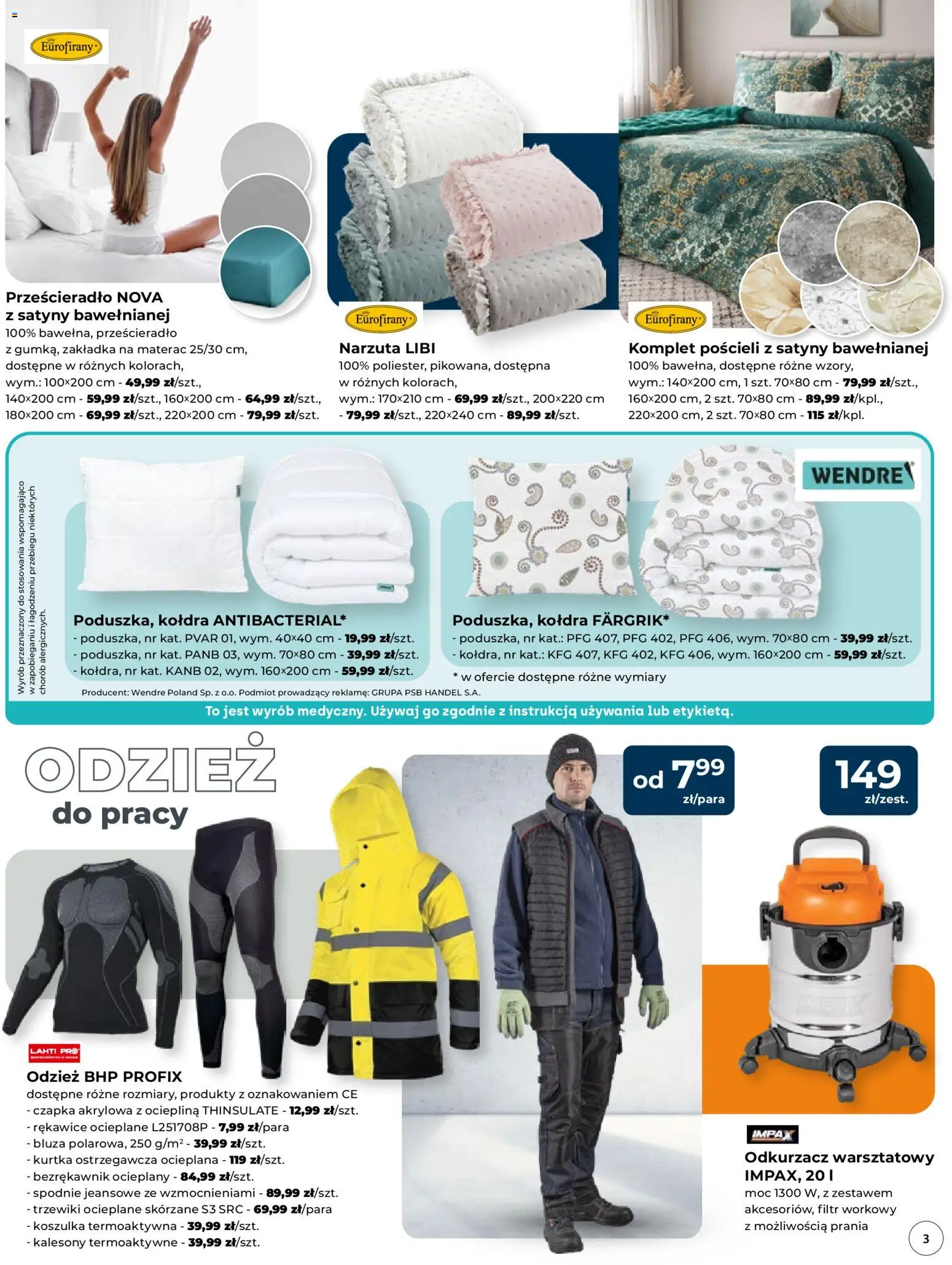 Mrówka Gazetka - Malbork od 12.01.2026 | Strona: 3 | Produkty: Bezrękawnik, Czapka, Odkurzacz, Materac