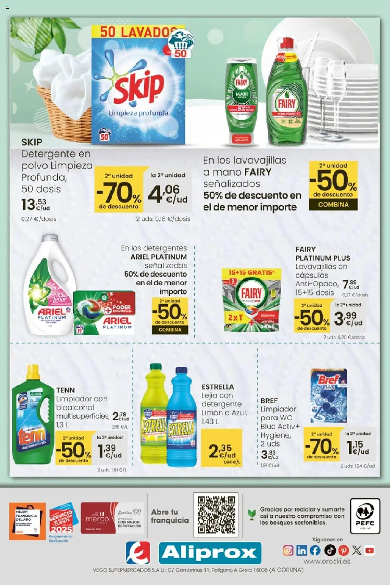 Eroski - Aliprox │ válido desde el 16.10.2025 | Página: 8 | Productos: Polvo, Detergente, Lavavajillas