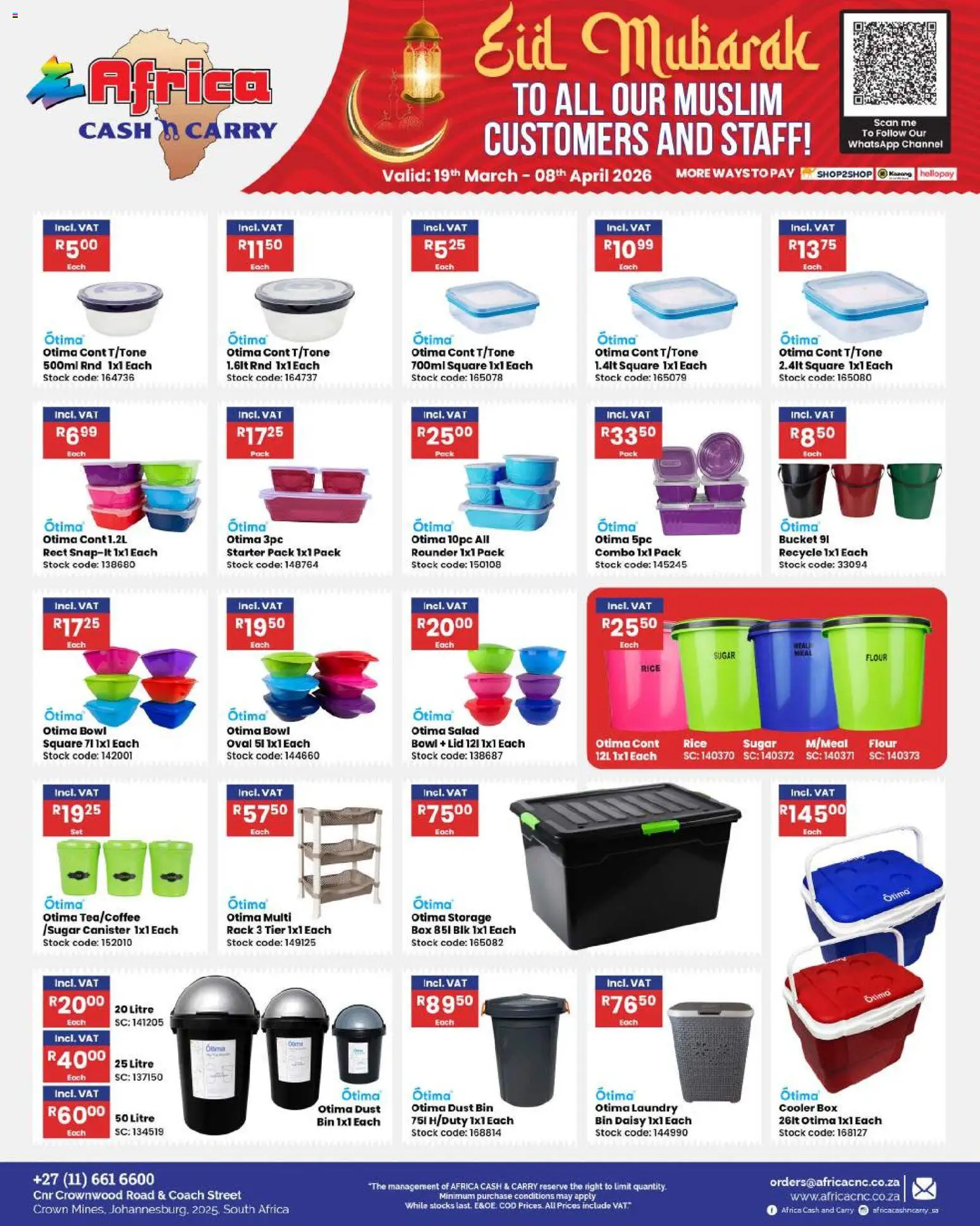 New Africa Cash & Carry catalogue – valid from 19.03.2026 | Page: 97 | Products: Flour, Bowl, Stock, Salad