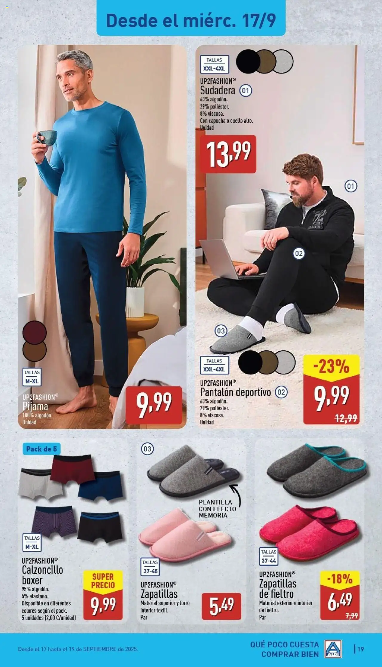 Aldi folleto Baleares │ válido desde el 15.09.2025 | Página: 19 | Productos: Sudadera, Pijama, Zapatillas