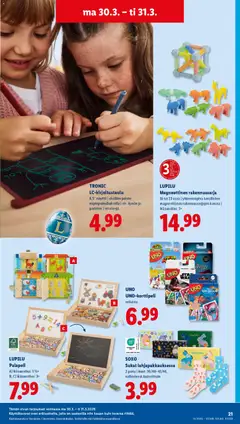 Lidl-mainoslehti voimassa 26.03.2026 alkaen | Sivu: 27 | Tuotteet: Palapeli, Sukat, Näyttö