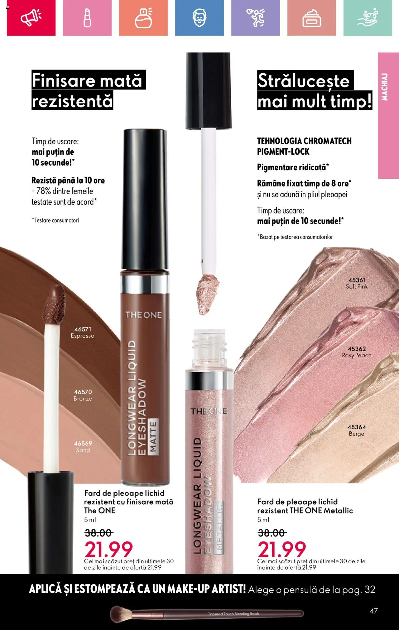 Noul catalog Oriflame – valabil de la 06.07.2025 | Pagină: 47 | Produse: Machiaj, Fard de pleoape