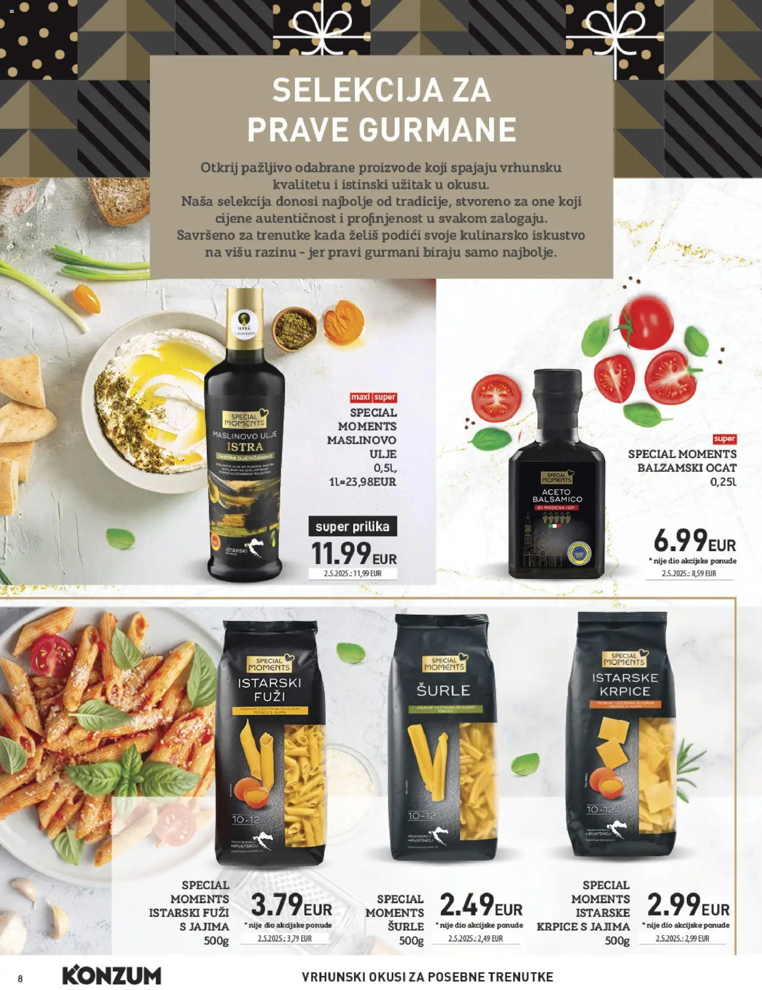 Konzum katalog | vrijedi od 10.11.2025 | Stranica: 8 | Proizvodi: Ulje, Ocat, Pasta, Balsamico