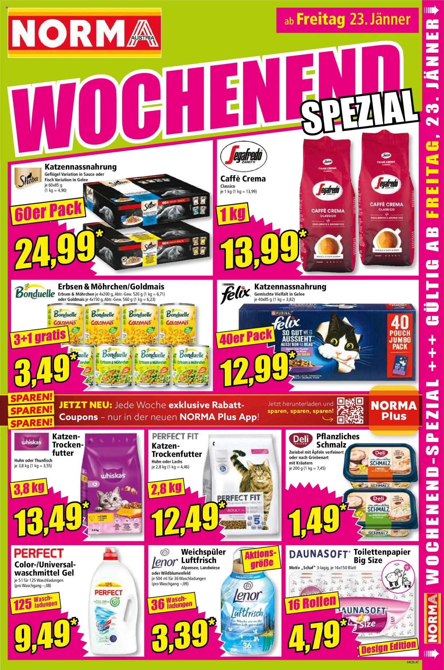 Norma Flugblatt gültig ab 19.01.2026 | Seite: 17 | Produkte: Erbsen, Dolce gusto kapszula, Fisch, Waschmittel