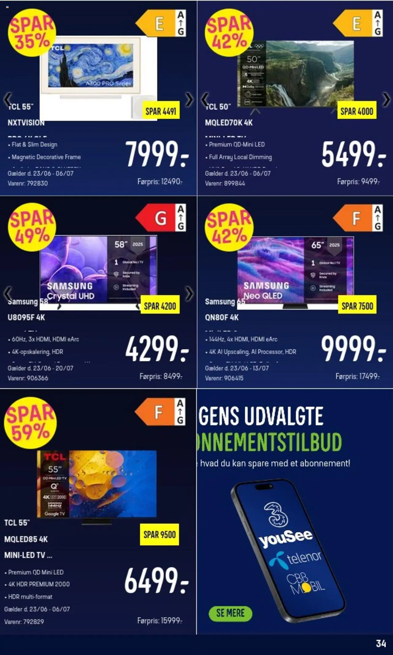 Elgiganten Tilbudsavis gyldig fra 23.06.2025 | Side: 34 | Produkter: TV
