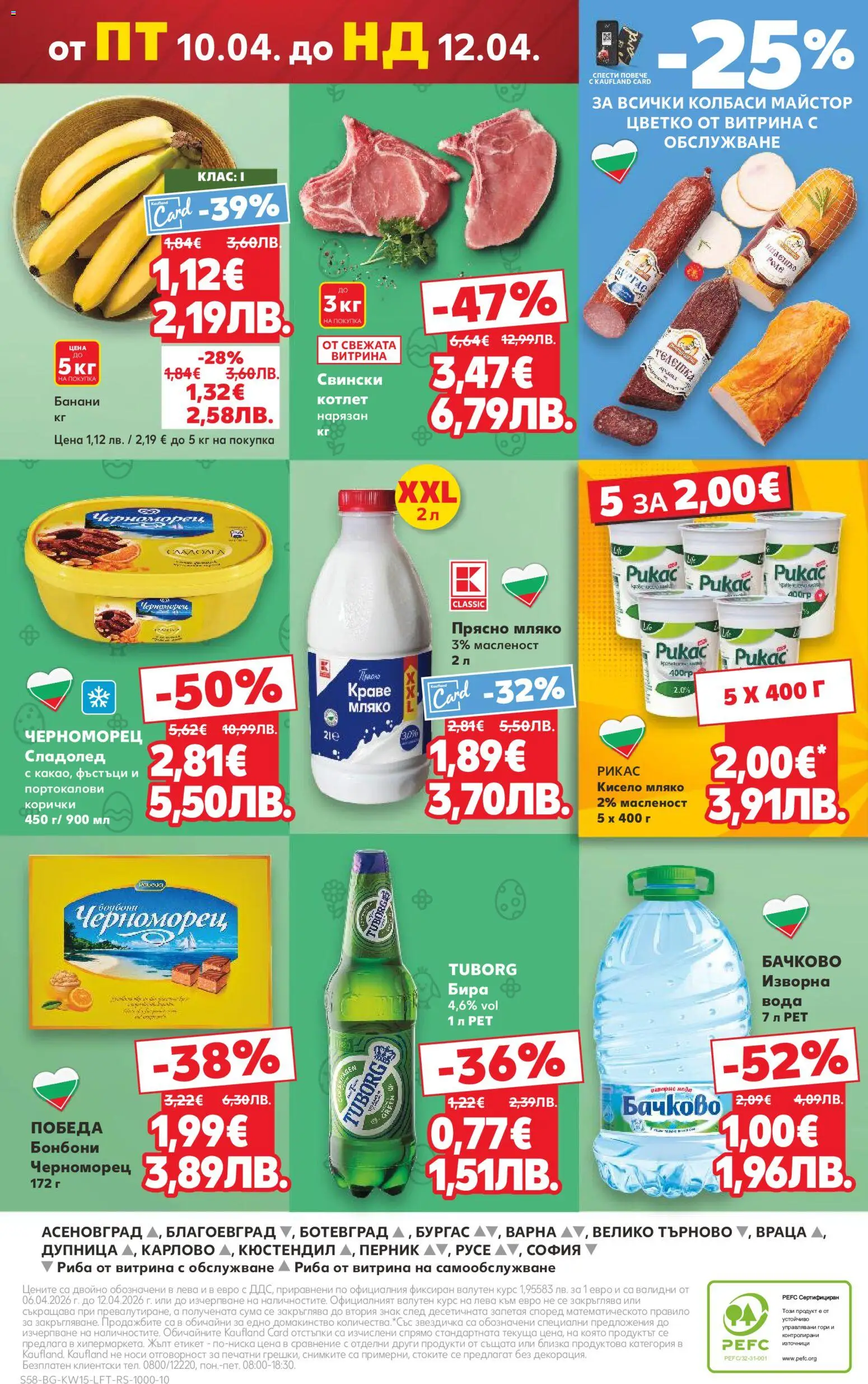 {H1} | Страница: 58 | Продукти: Кисело мляко, Риба, Сладолед, Мляко