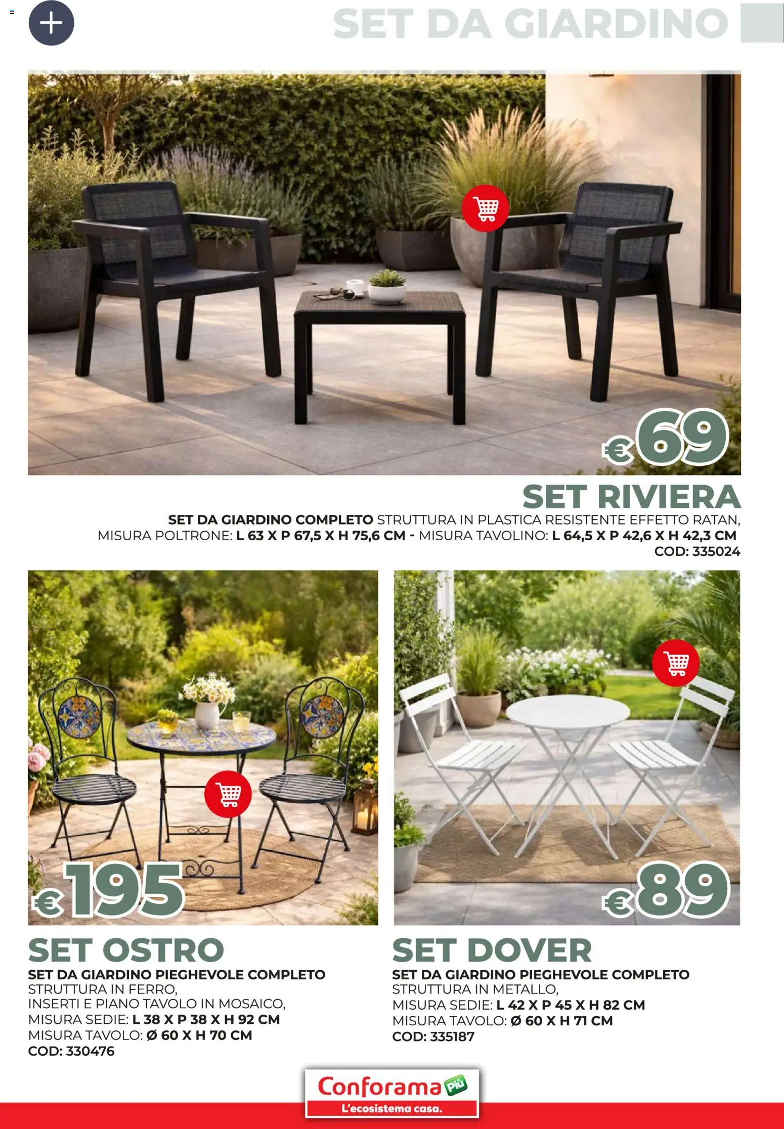 Volantino Conforama del 19.03.2026 | Pagina: 61 | Prodotti: Tavolino, Set da giardino, Tavolo