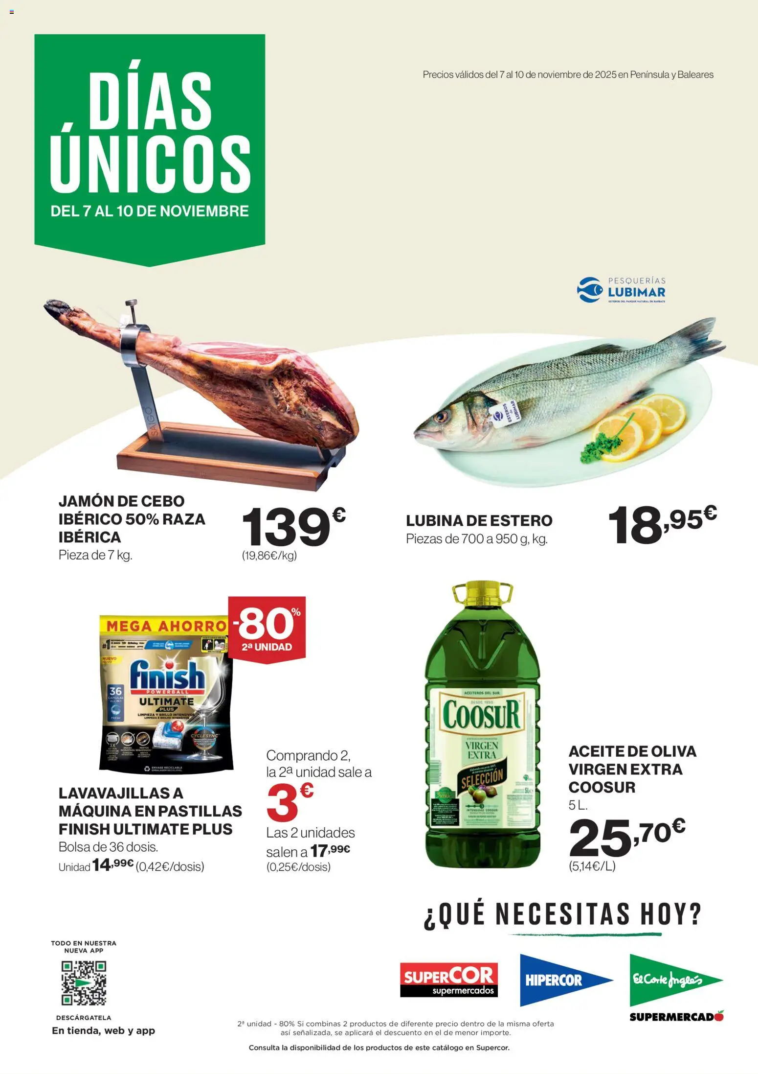 El Corte Inglés ofertas │ válido desde el 07.11.2025 | Página: 1 | Productos: Aceite, Aceite de oliva virgen extra, Bolsa, Lavavajillas