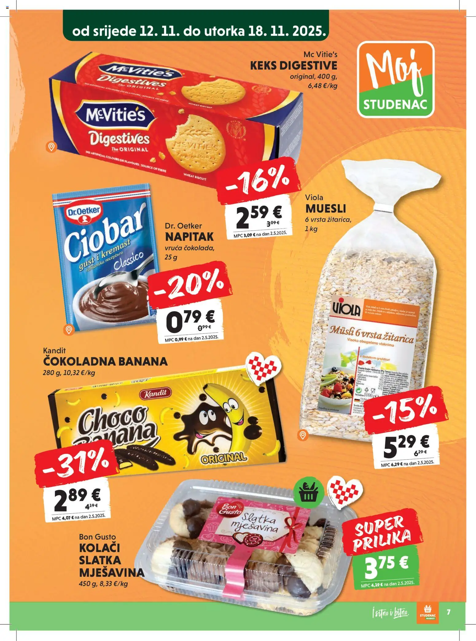 Studenac katalog | vrijedi od 12.11.2025 | Stranica: 7 | Proizvodi: Musli, Keks