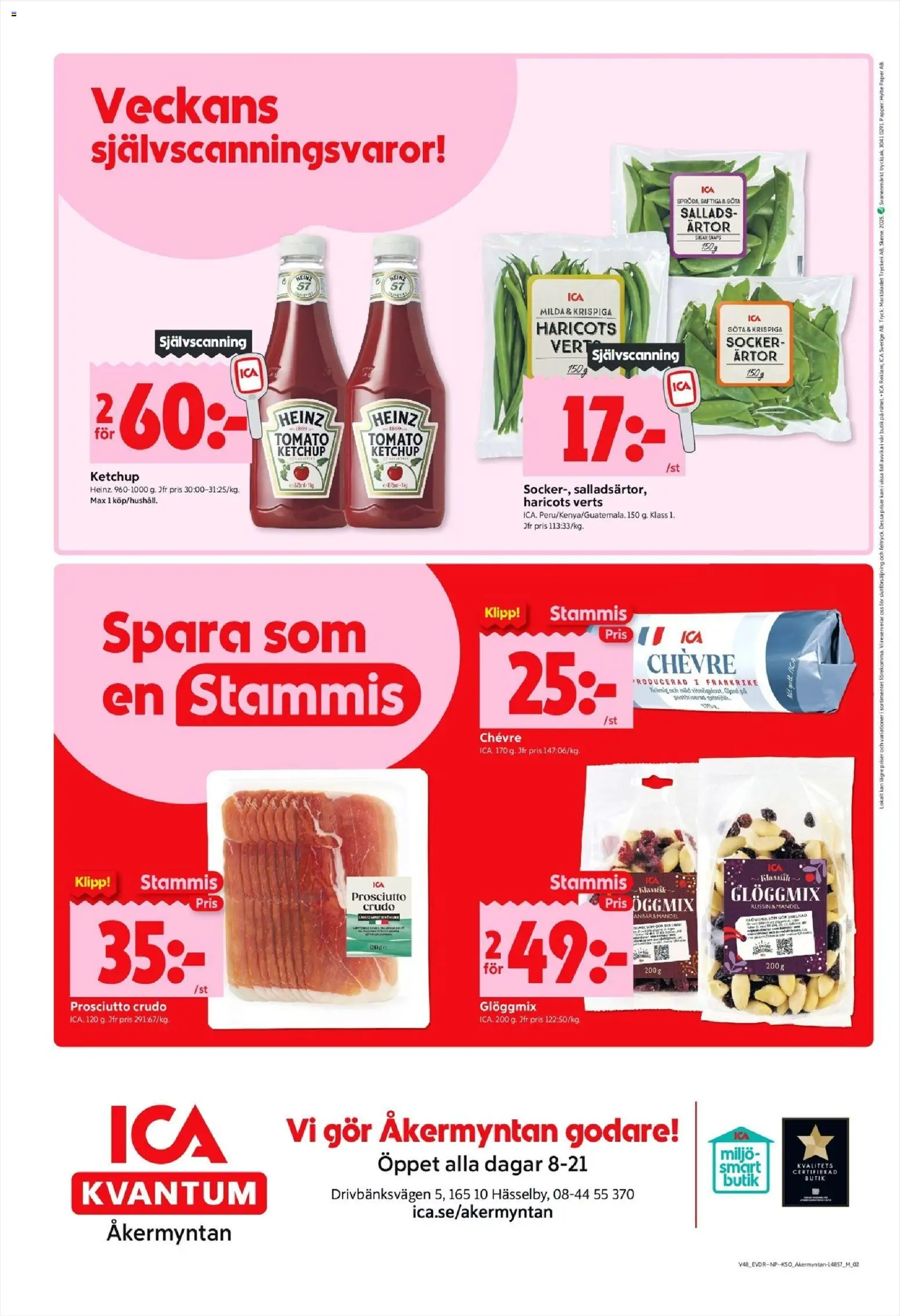 ICA Kvantum reklamblad aktuell från 24.11.2025 | Sida: 10 | Produkter: Haricots verts, Papper, Ketchup, Ärtor