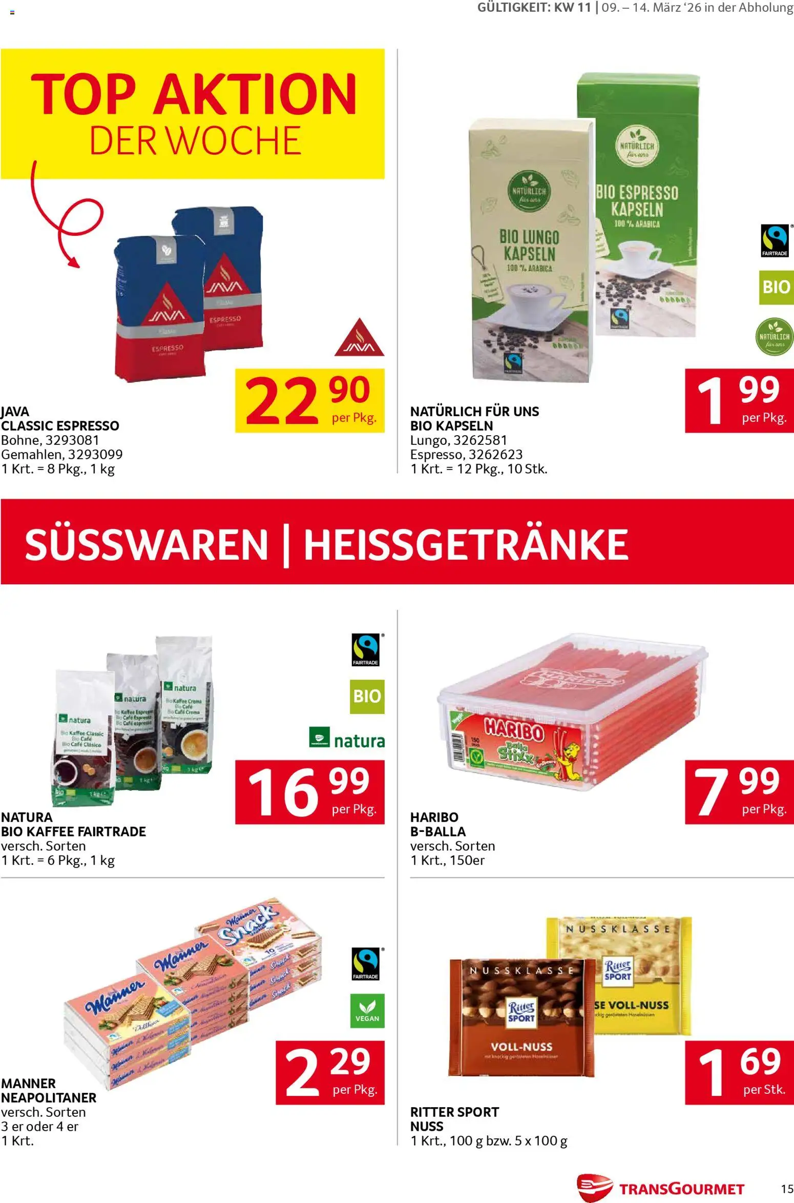 Transgourmet Flugblatt gültig ab 08.03.2026 | Seite: 15 | Produkte: Kaffee