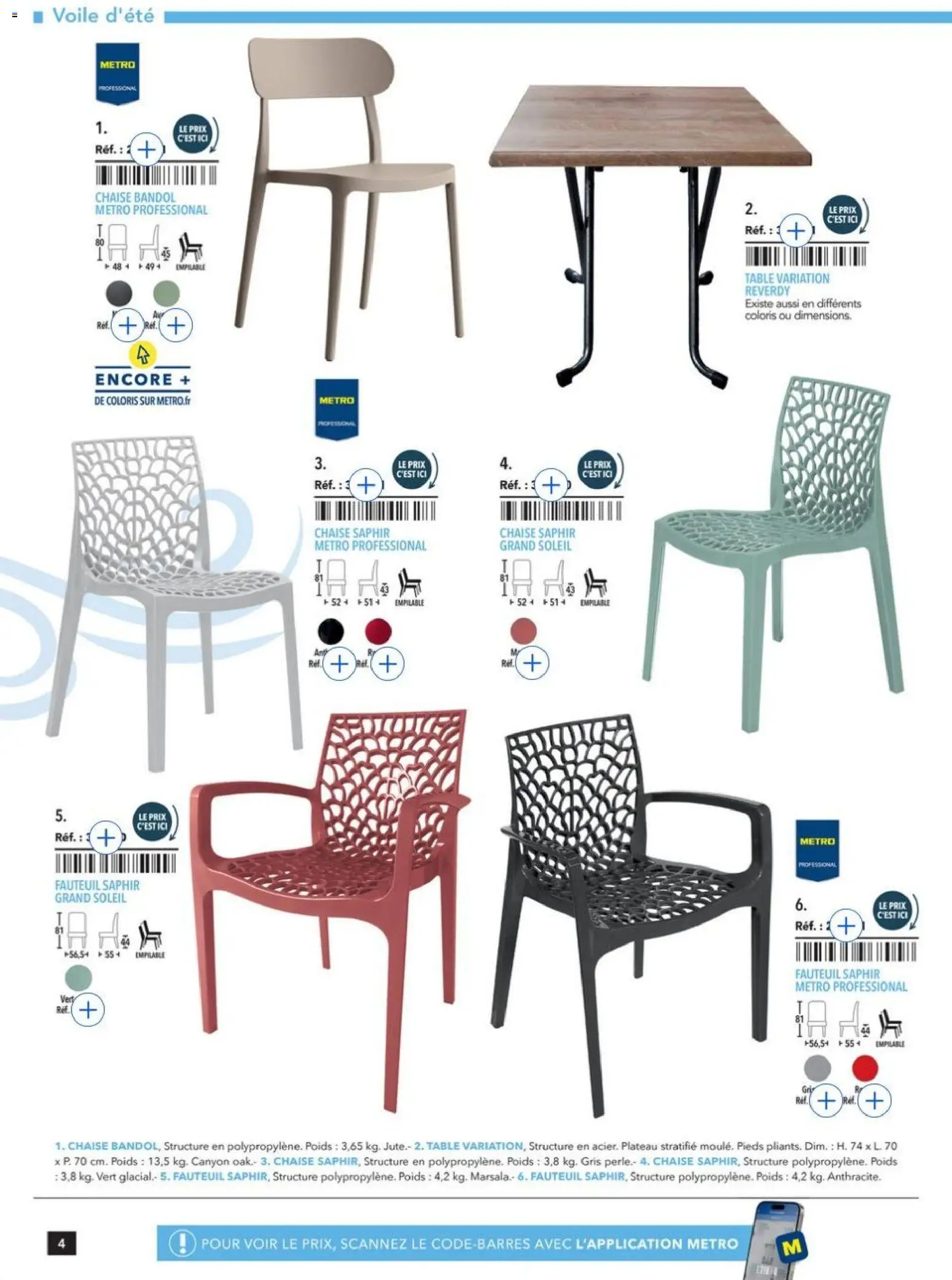 {H1} | Page: 4 | Produits: Plateau, Poids, Table, Chaise