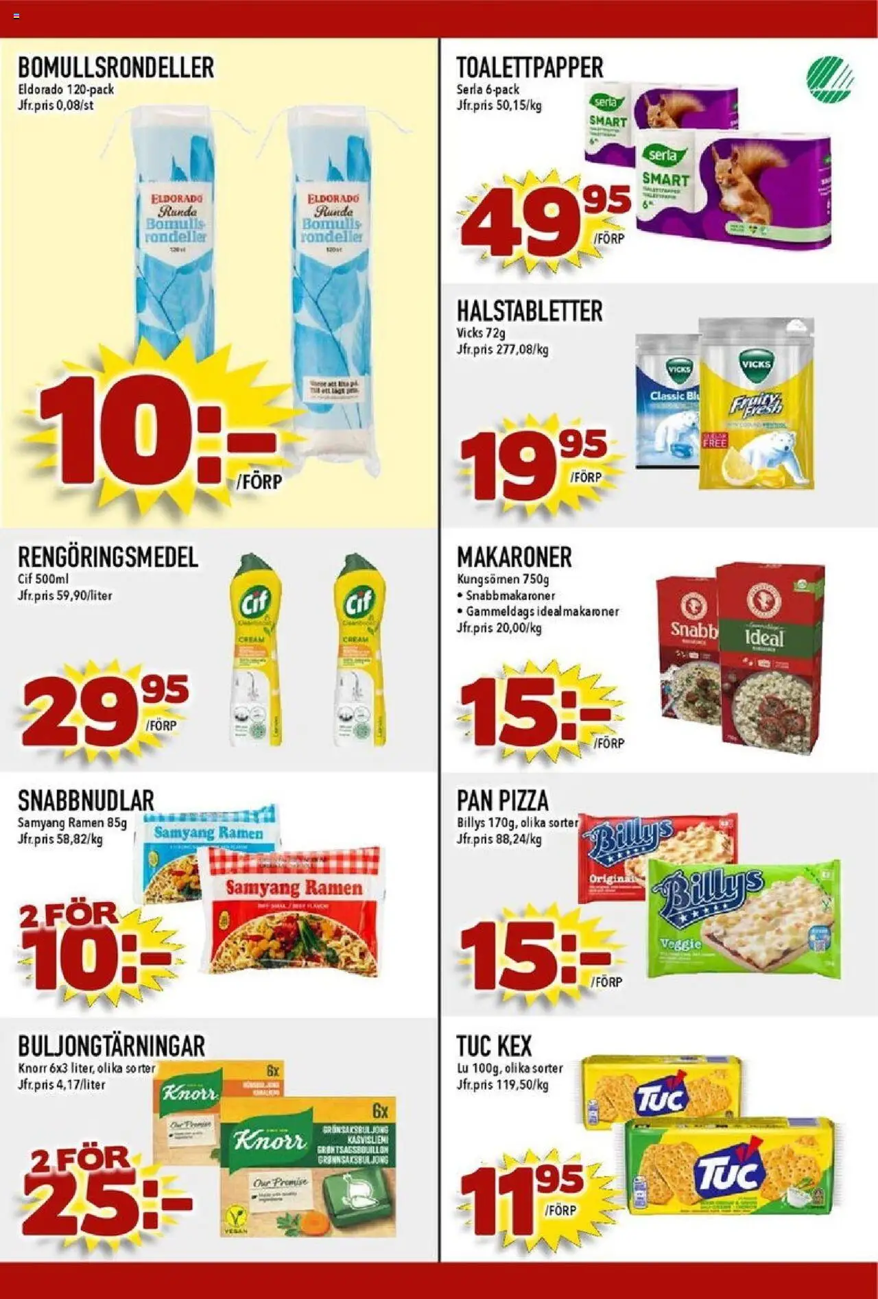 Nya Pulsen reklamblad aktuell från 20.10.2025 | Sida: 21 | Produkter: Halstabletter, Rengöringsmedel, Toalettpapper, Makaroner