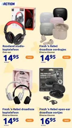 Action - Cadeautjesfolderon - Voorbeeld van een folder van Action, geldig van 19.11.2025 | Pagina: 154 | Producten: Oortjes, Koptelefoon