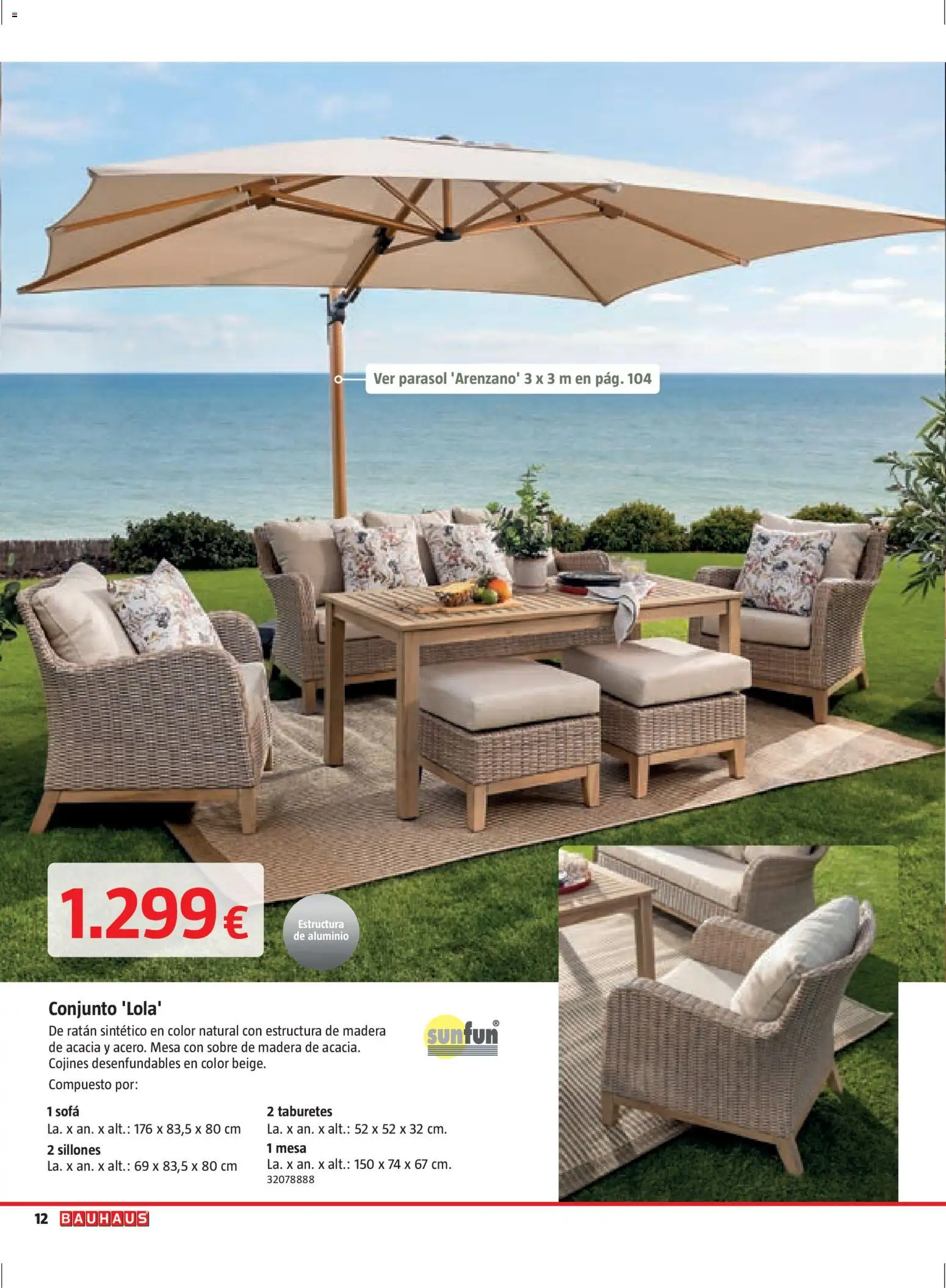 Bauhaus Verano │ válido desde el 16.03.2026 | Página: 12 | Productos: Sofá, Mesa