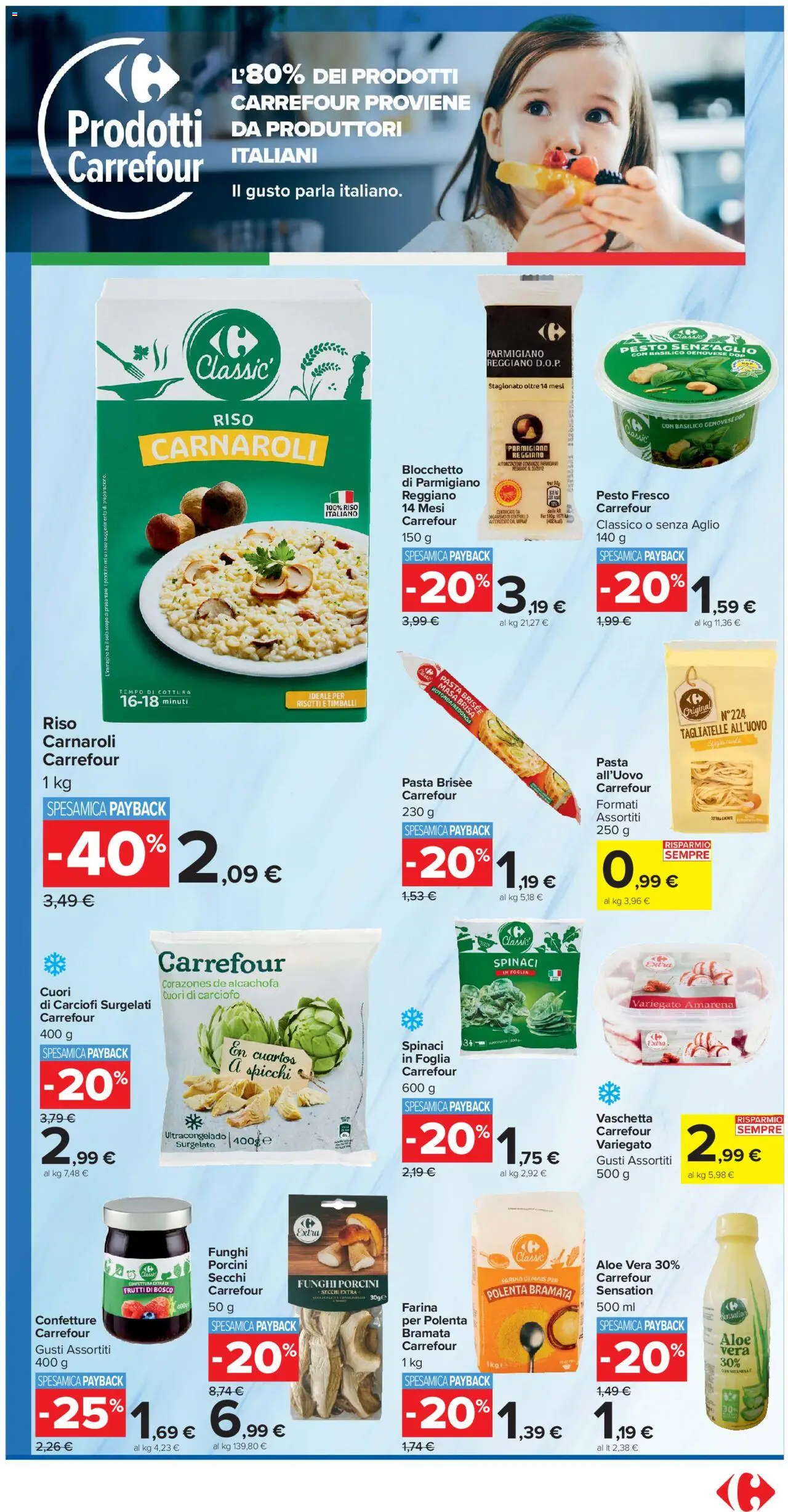 Volantino Carrefour del 10.10.2025 | Pagina: 9 | Prodotti: Tagliatelle, Farina, Pesto, Parmigiano