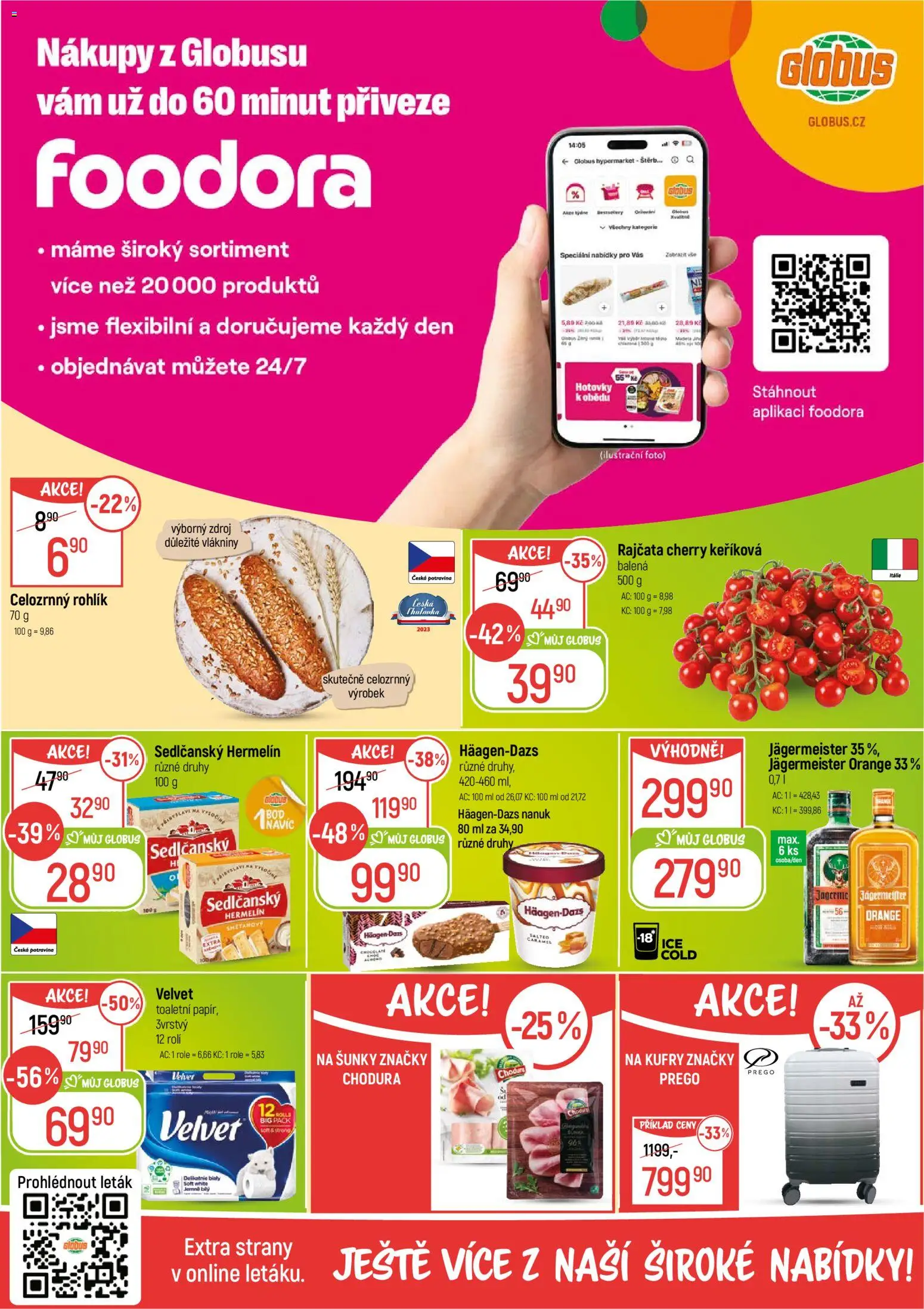 Globus leták - Praha-Štěrboholy od 28.01.2026 | Strana: 2 | Produkty: Nanuk, Rajčata, Hermelín, Hotovky