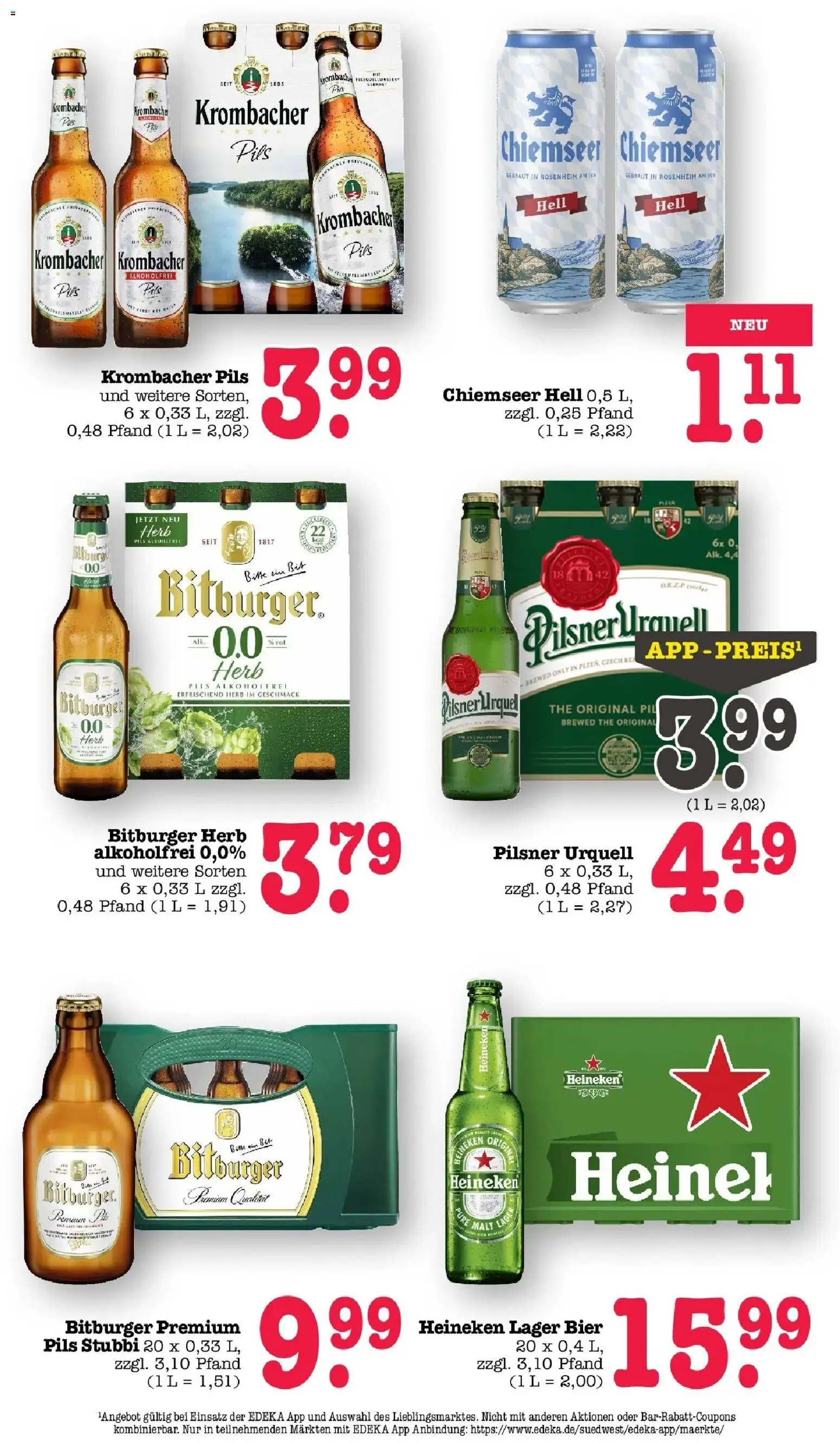 Edeka prospekt Offenbach	 – gültig ab 16.03.2026 | Seite: 48 | Produkte: Bier, Pils, Pilsner urquell, Krombacher