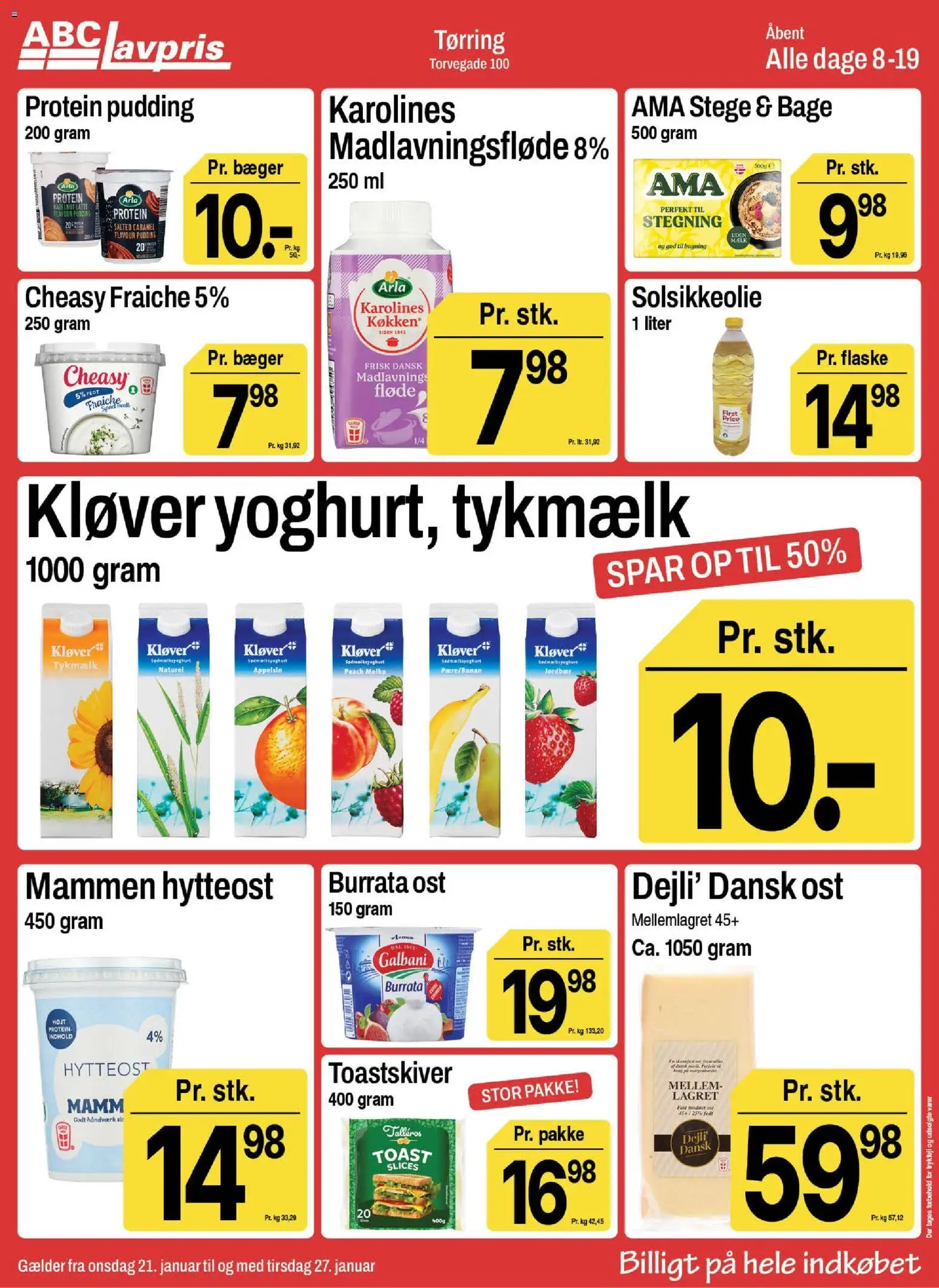 Abc Lavpris tilbudsavis – gyldig fra 21.01.2026 | Side: 4 | Produkter: Jordbær, Fløde, Touca, Hytteost