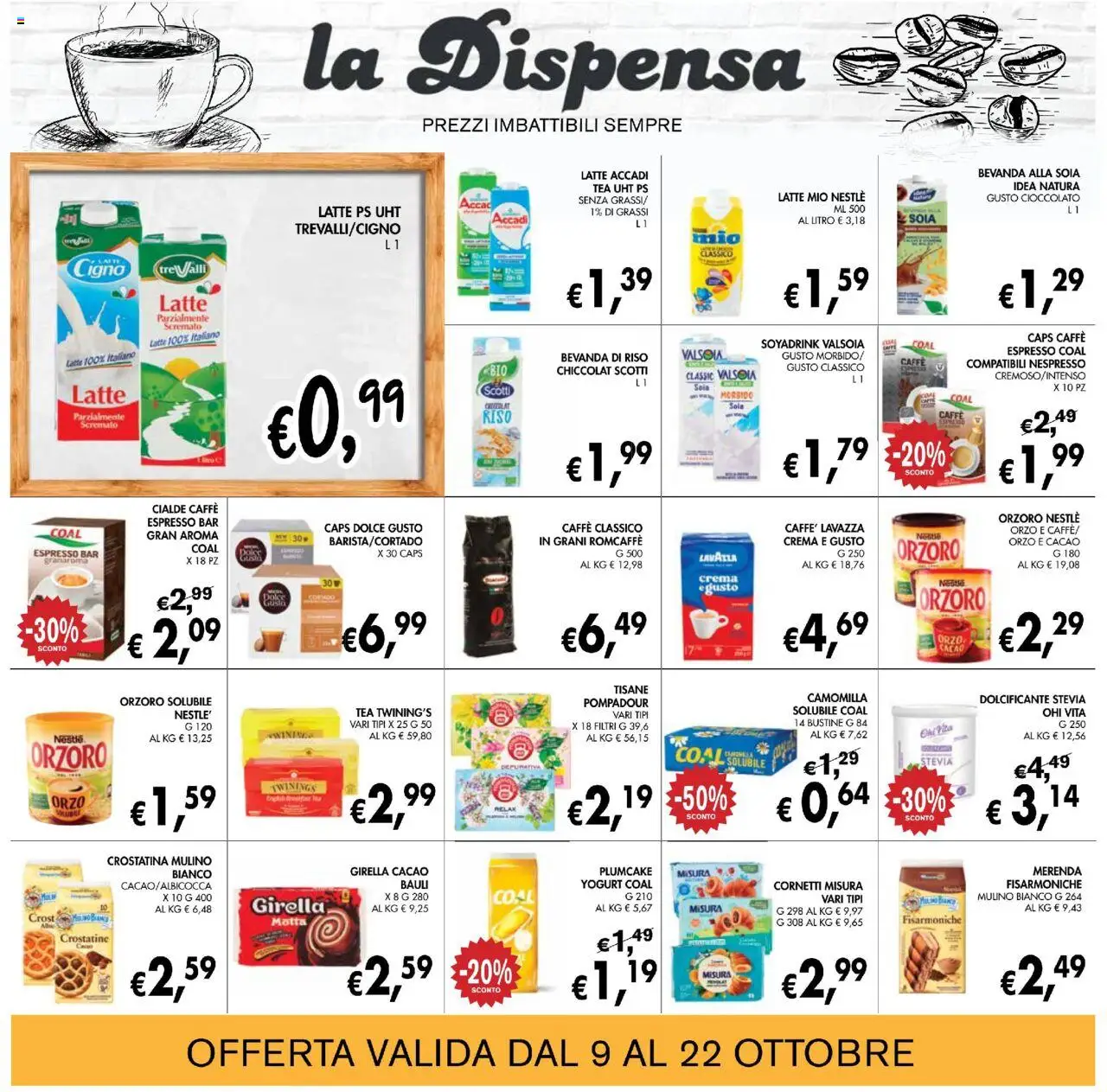 Volantino Coal del 09.10.2025 | Pagina: 16 | Prodotti: Stevia, Riso, Latte, Cacao