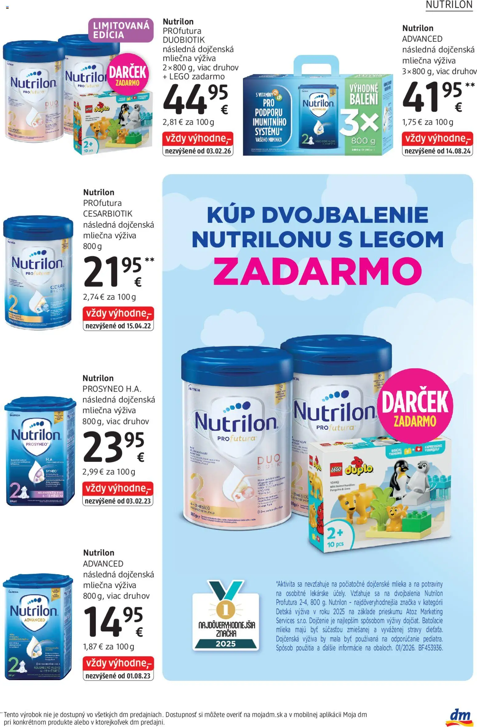 Nové dm drogerie akcie – leták je platný od 01.03.2026 | Strana: 21 | Produkty: Nutrilon, LEGO