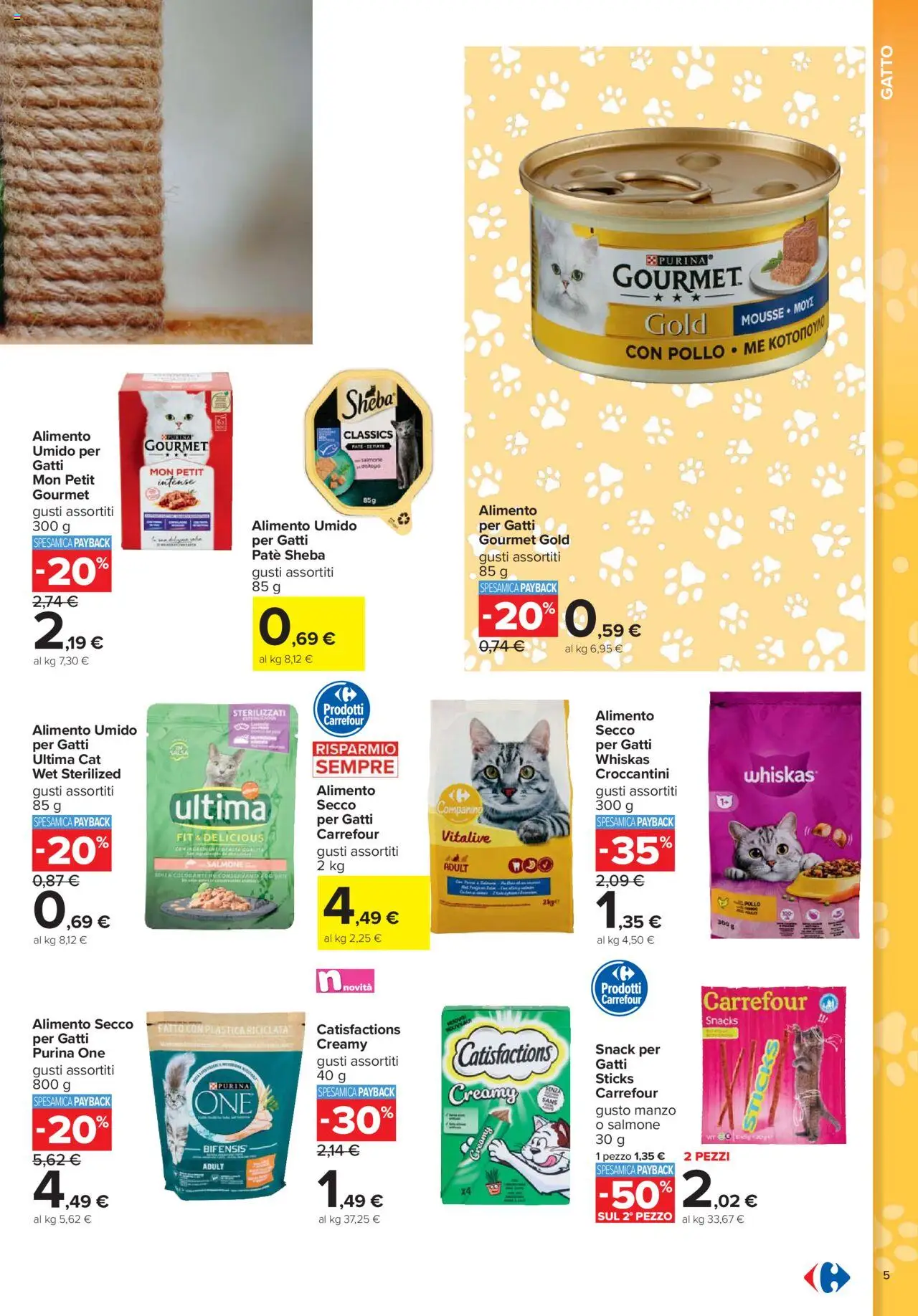 Volantino Carrefour del 08.10.2025 | Pagina: 5 | Prodotti: Paté, Pollo, Salmone, Manzo