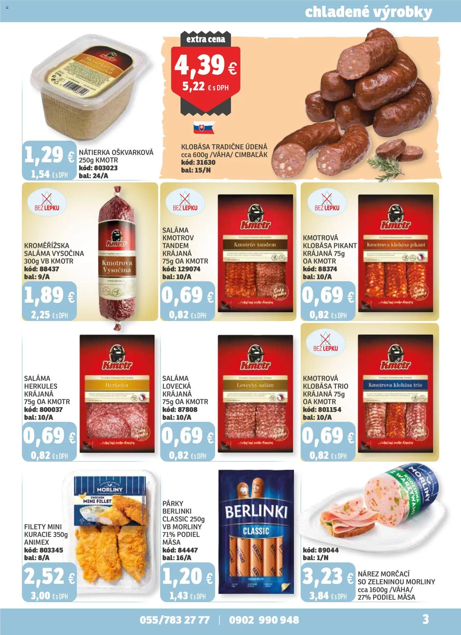 Nové Labaš akcie – leták je platný od 12.12.2025 | Strana: 3 | Produkty: Saláma, Klobása, Párky