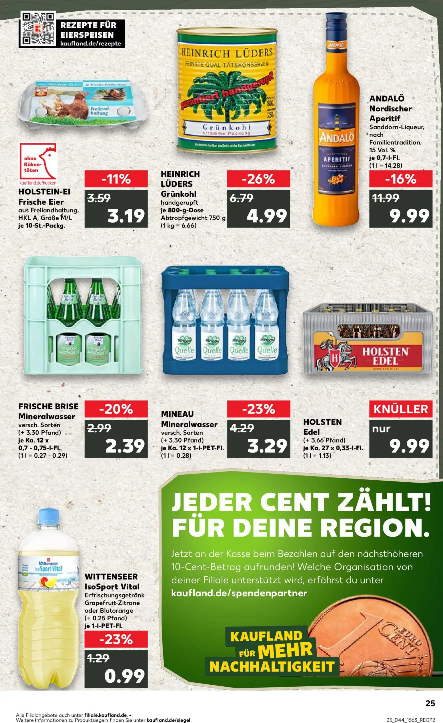 Kaufland prospekt Kiel	 – gültig ab 30.10.2025 | Seite: 25 | Produkte: Eier, Holsten edel, Holsten, Mineralwasser