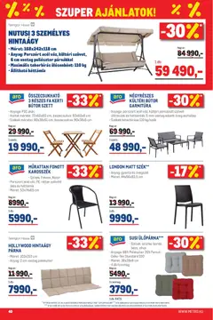 Metro Élelmiszer és Szezonális katalógus 2026/04 - amely érvényes a következő dátumtól: 07.04.2026 | Oldal: 40 | Termékek: Asztal, Ülőpárna, Hintaágy, Székek