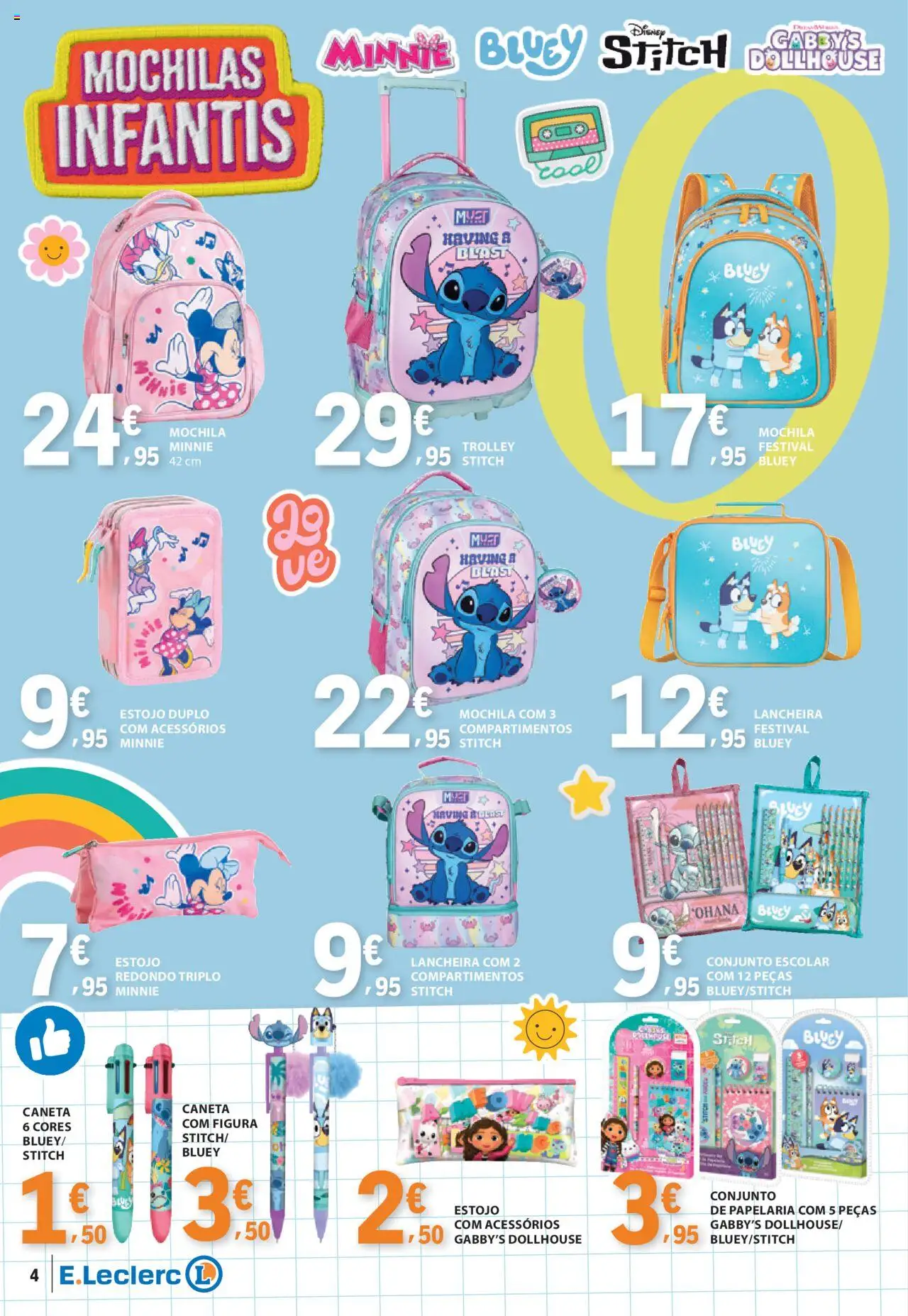 E.Leclerc - Folheto Regresso Aulas │ válido de 05.08.2025 | Página: 4 | Produtos: Mochila, Mochilas