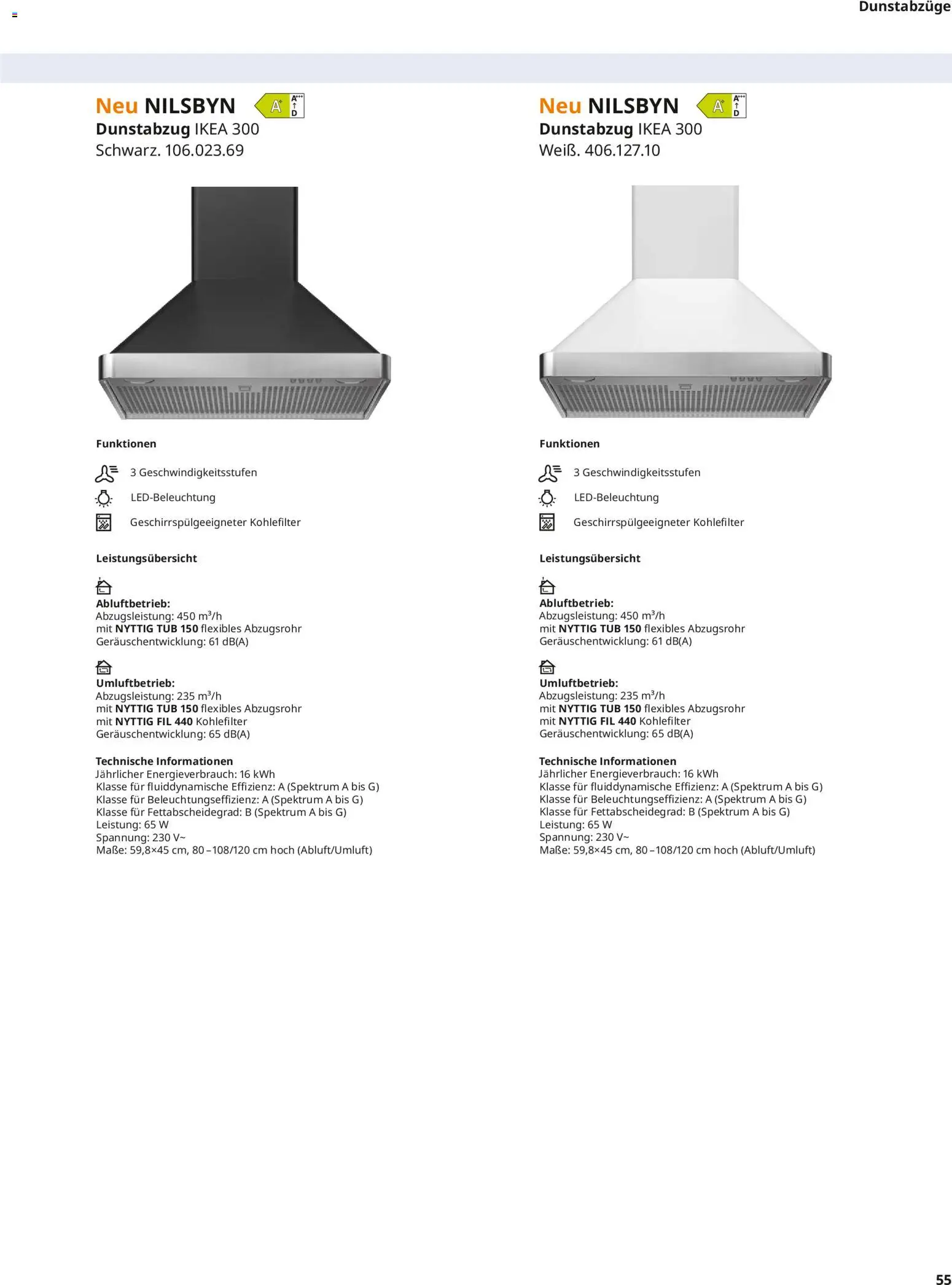Ikea Elektrogeräte – gültig ab 10.04.2026 | Seite: 55 | Produkte: Dunstabzug