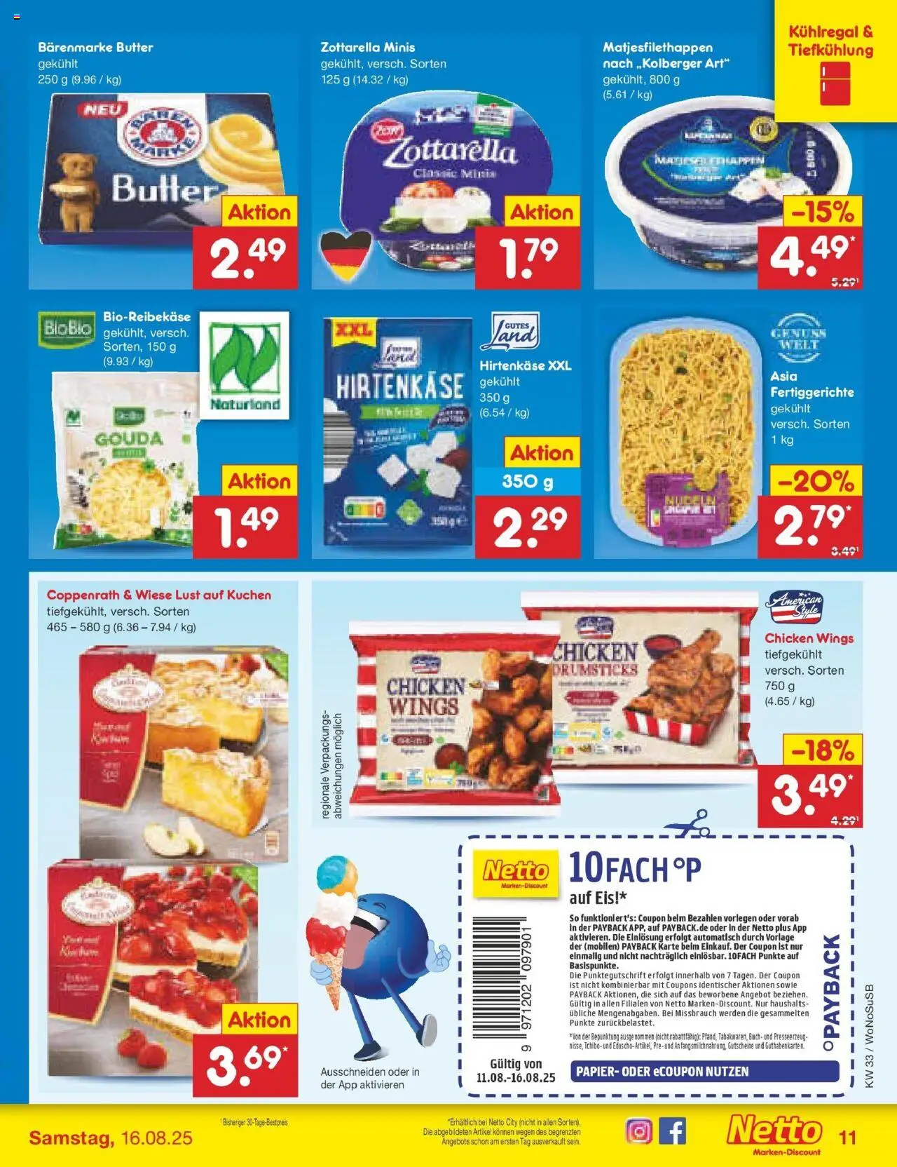 Netto Marken-Discount prospekt Lahnau	 - gültig ab dem 10.08.2025 | Seite: 17 | Produkte: Butter, Gouda, Fertiggerichte, Kuchen