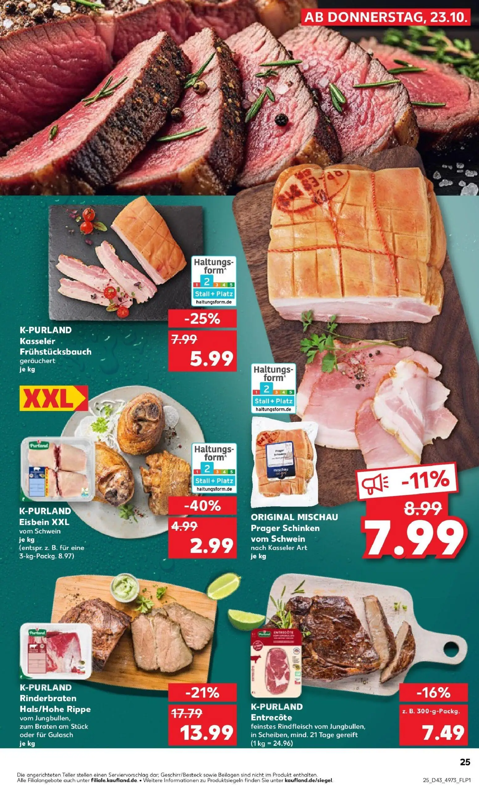 Kaufland prospekt Detmold	 – gültig ab 27.10.2025 | Seite: 25 | Produkte: Rinderbraten, Entrecote, Gulasch, Schinken
