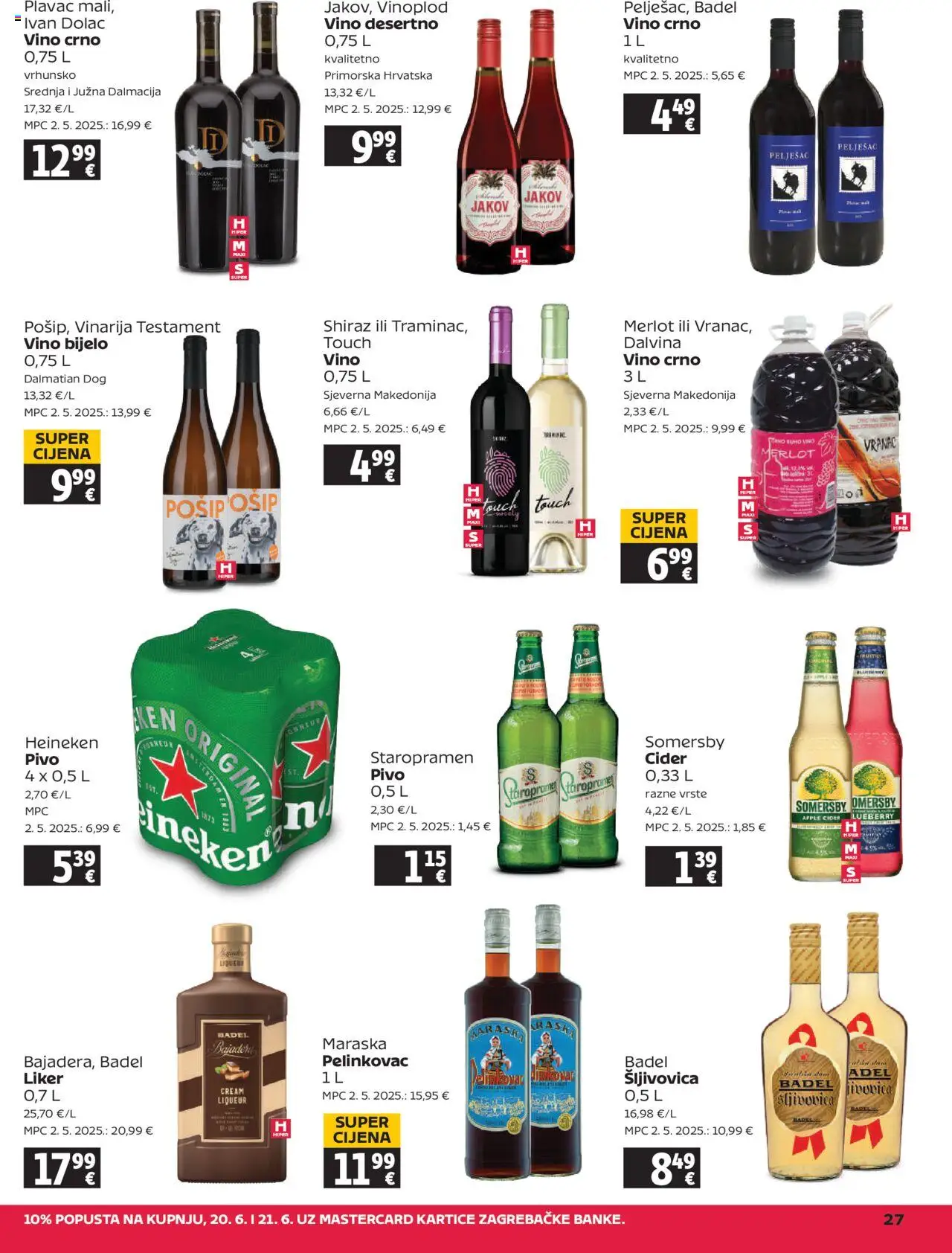 Tommy katalog | vrijedi od 20.06.2025 | Stranica: 27 | Proizvodi: Vino, Heineken, Liker, Somersby